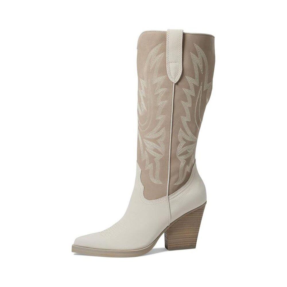 Blanch Taupe Multi Leather Western Cowboy Boot