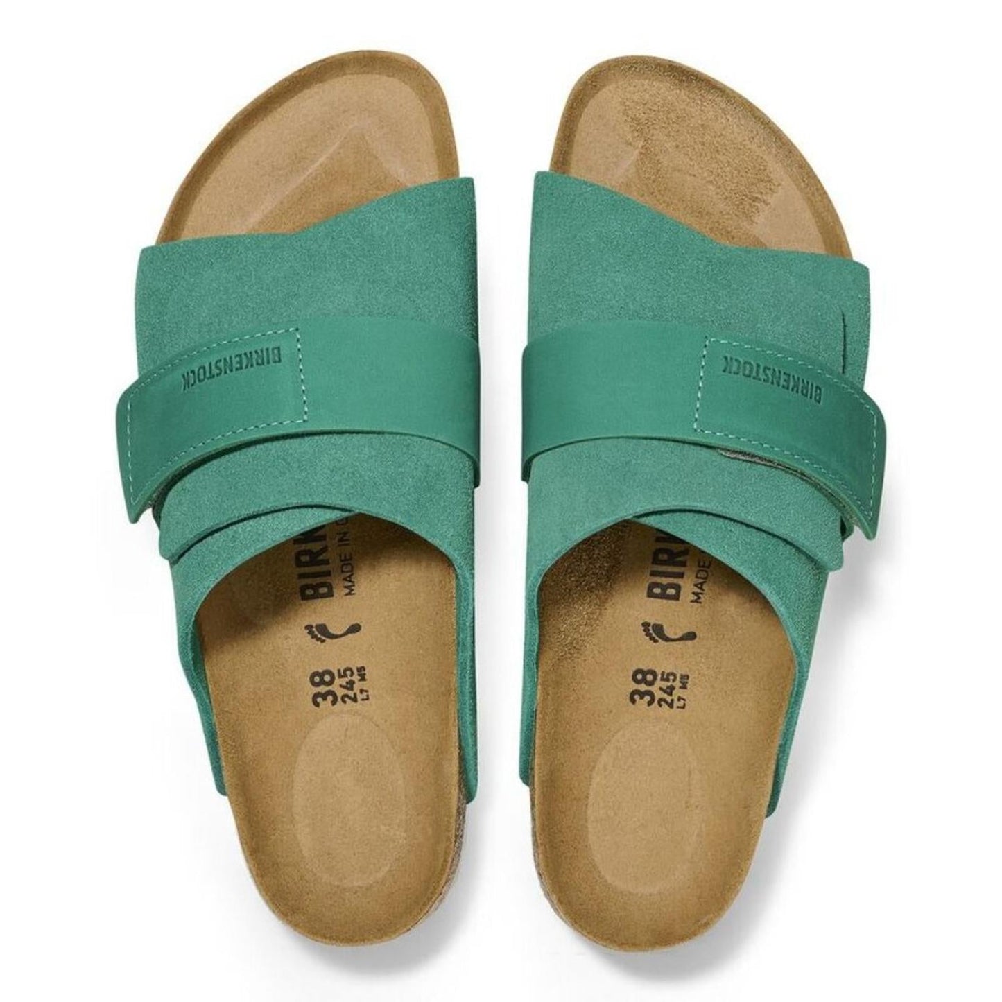 Birkenstock Shoes Kyoto Green Nubuck Suede Leather Sandals