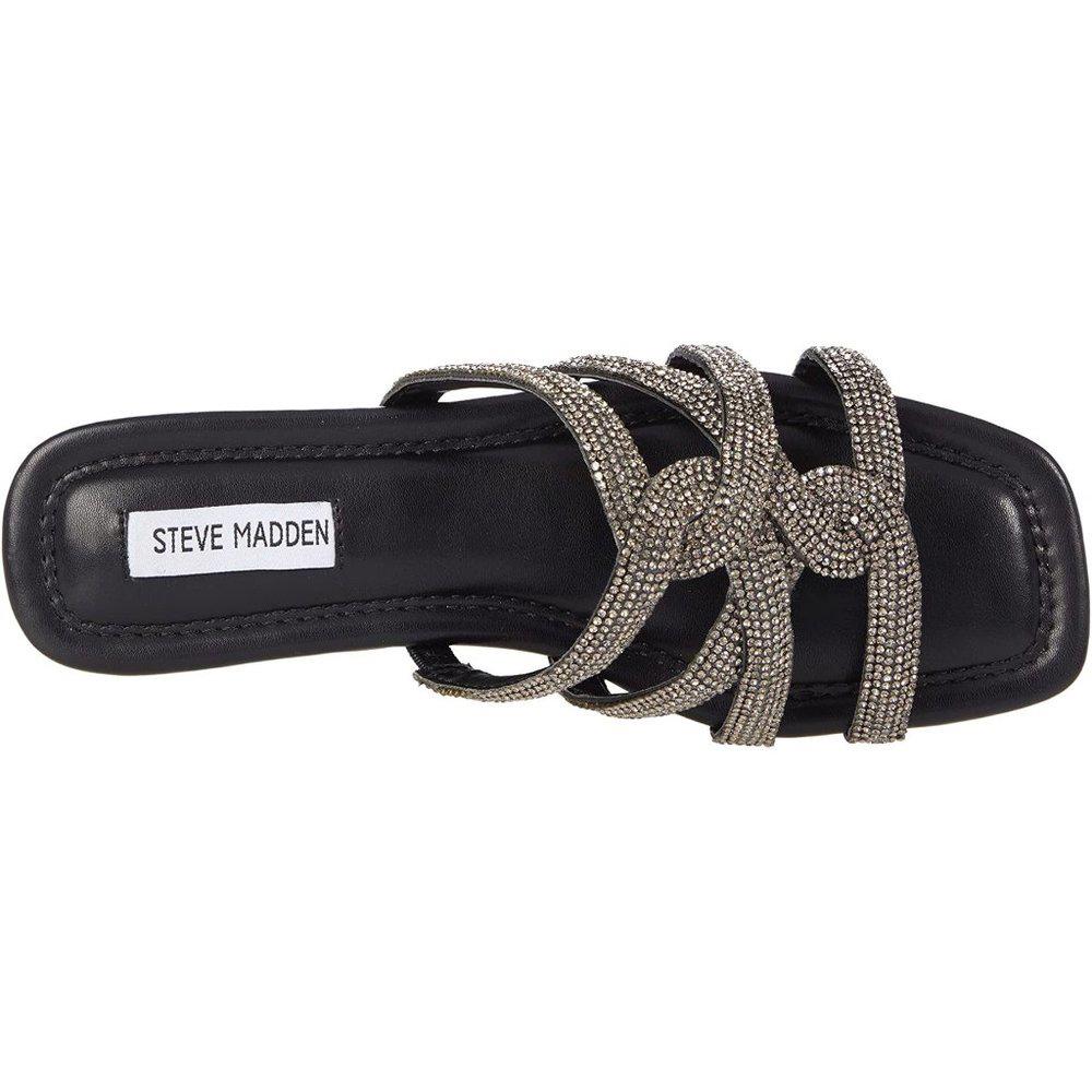 Alexxy Black Embellished Flat Sandals