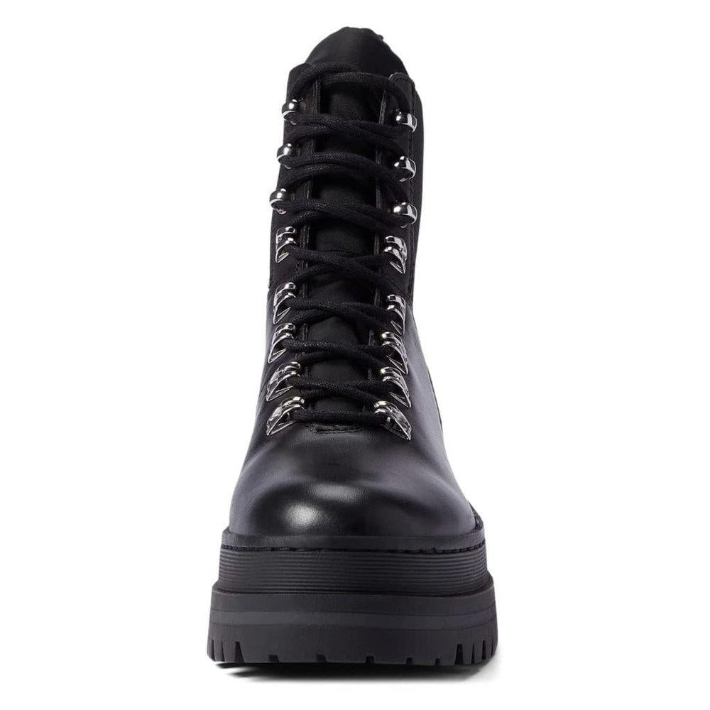 Plune Black Lace Up Leather Boots