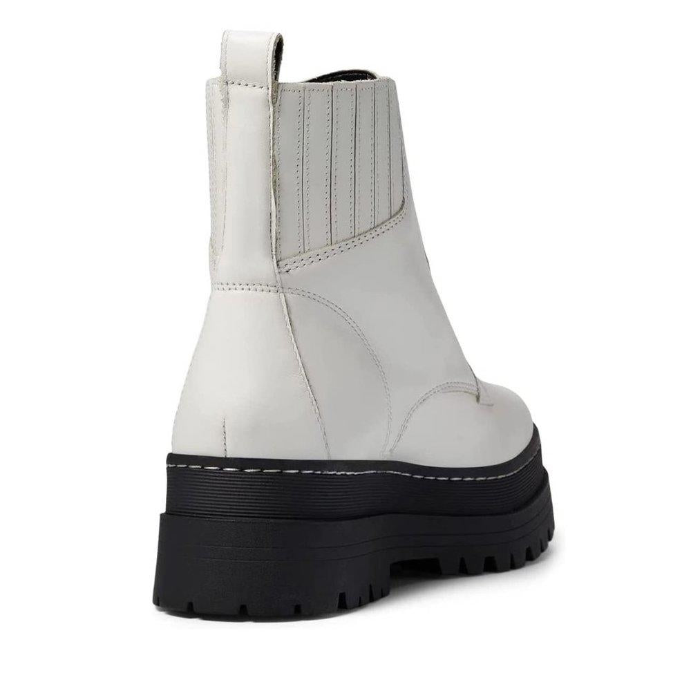 Prisco Ivory Leather Zip Boots