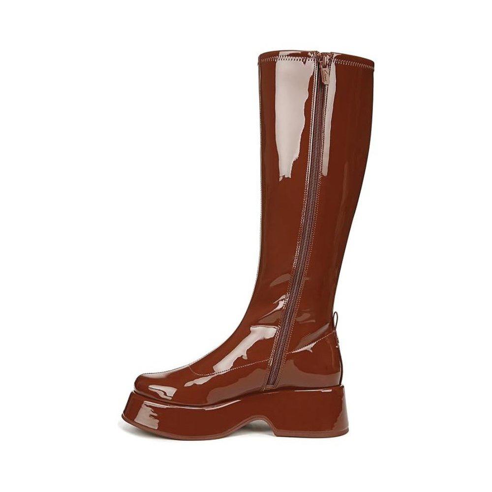 Kimberly Brown Patent Knee High Boot