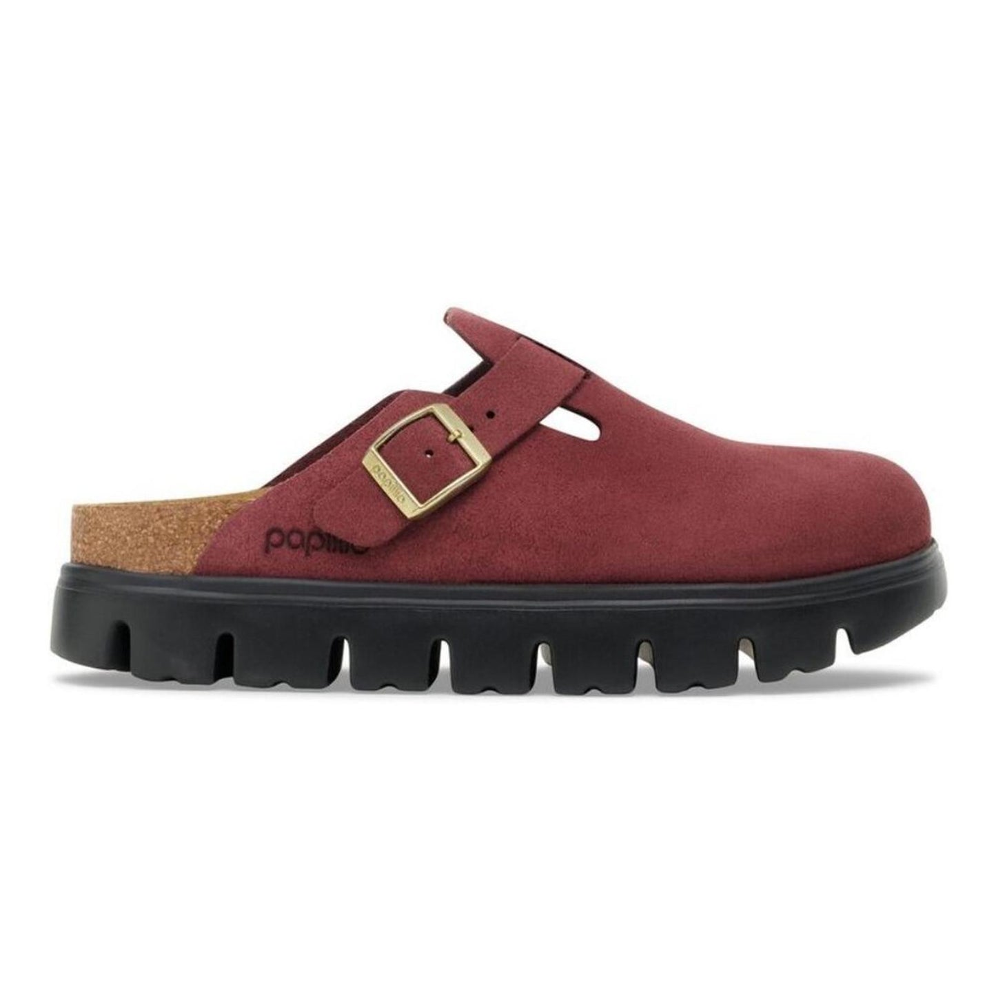 Papillio Boston Chunky Zinfandel Suede Leather Clogs