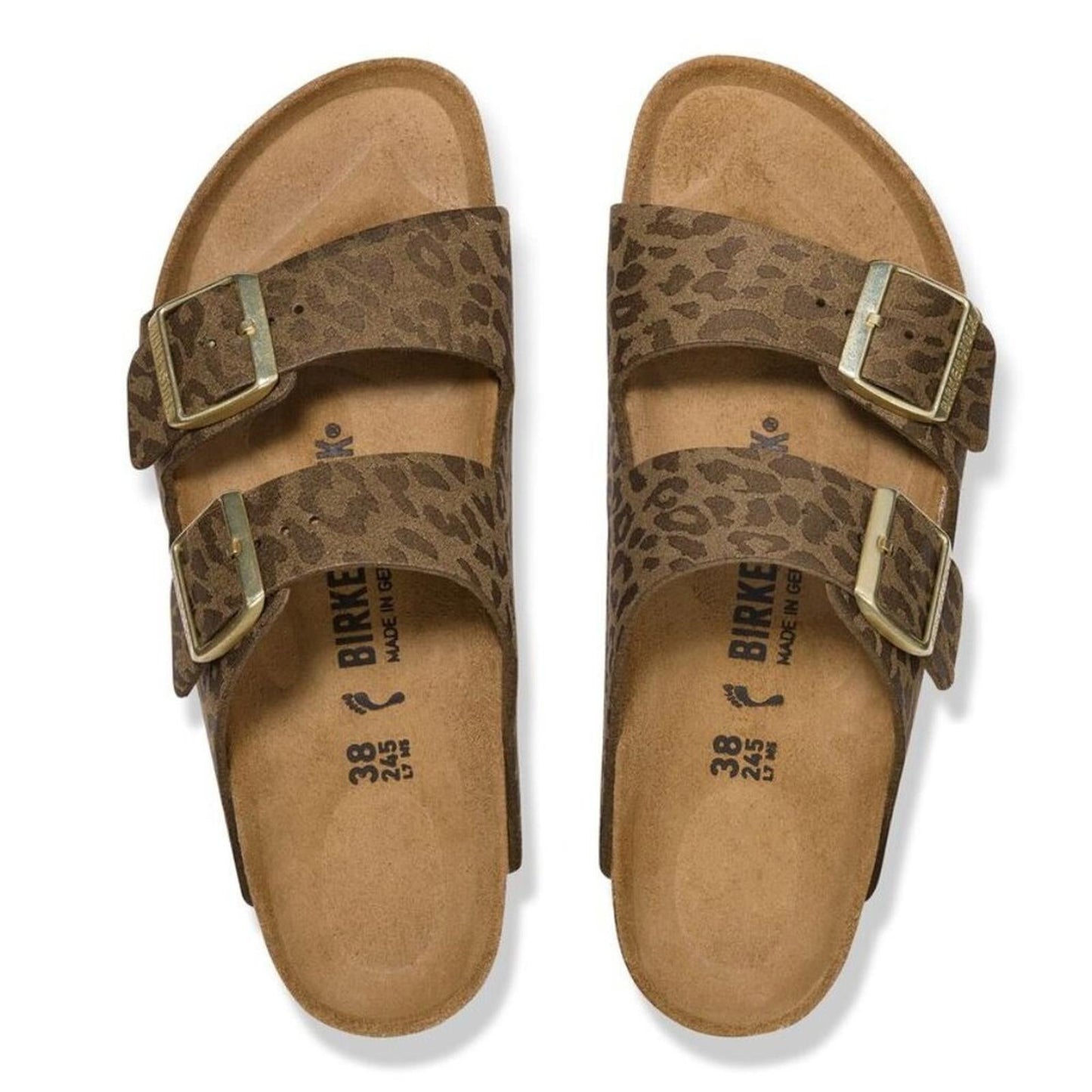 Arizona Khaki Leopard Buckle Sandals