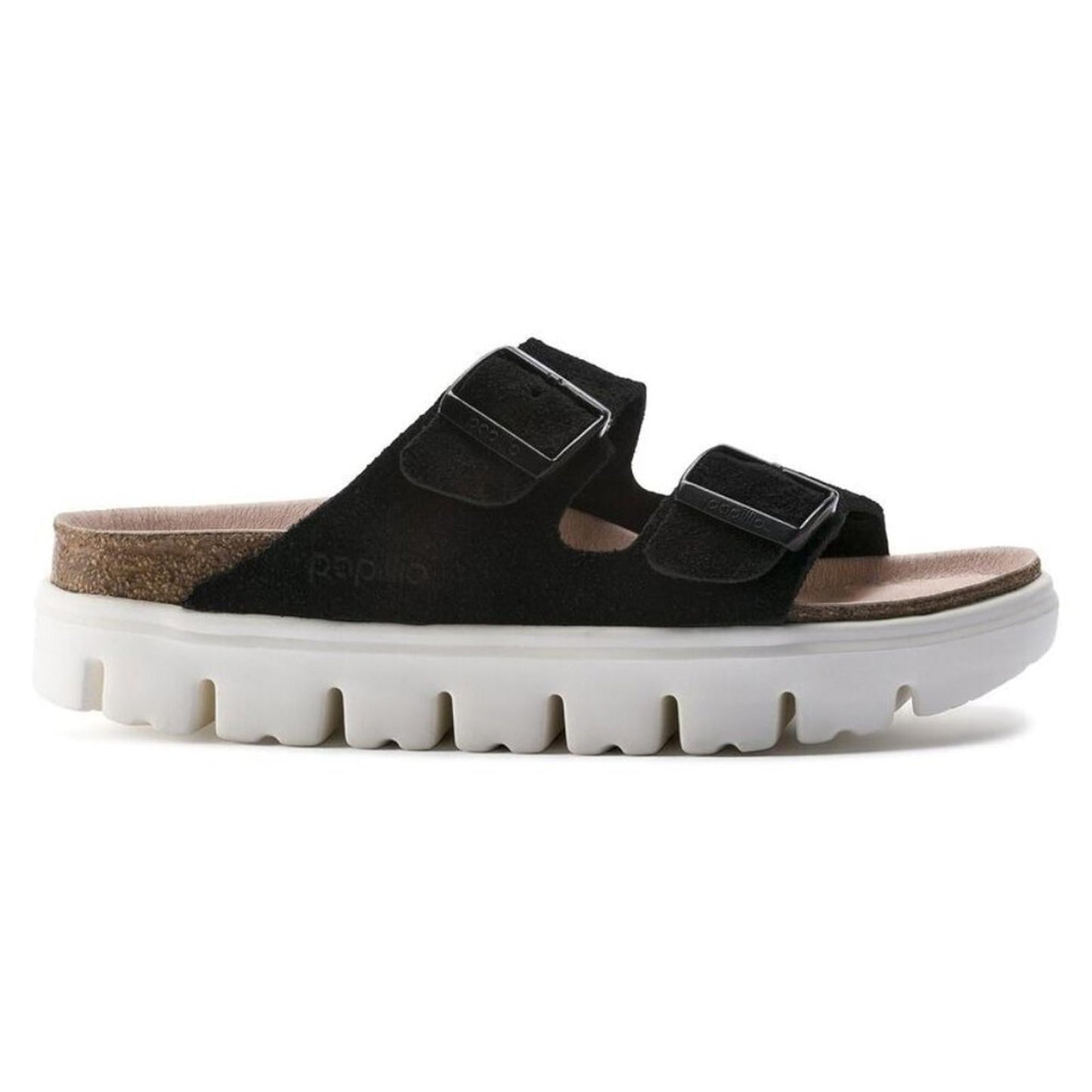 Arizona Chunky Black Suede Leather Sandals