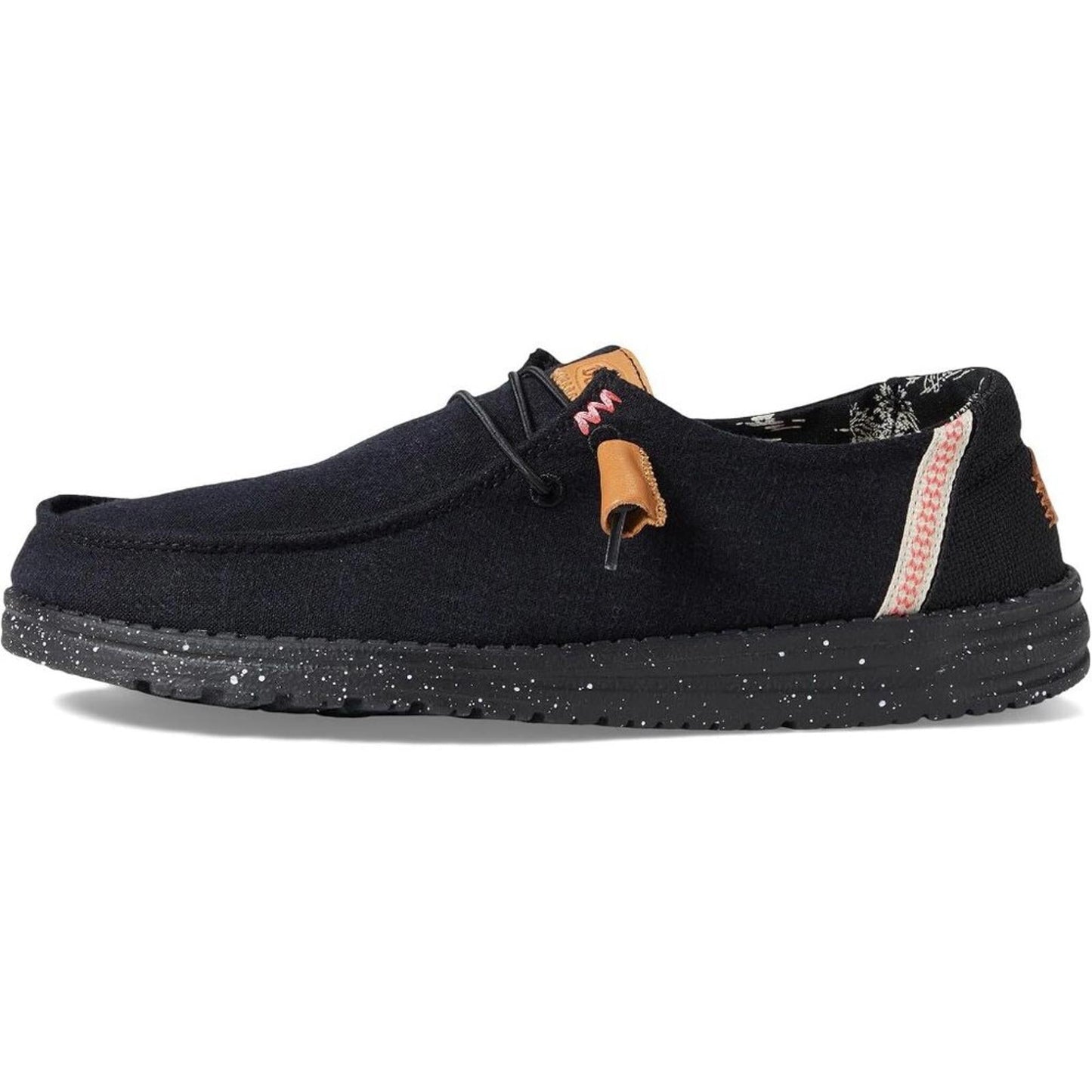Wendy Wendy Black Washed Canvas Slip-On Casual Shoes
