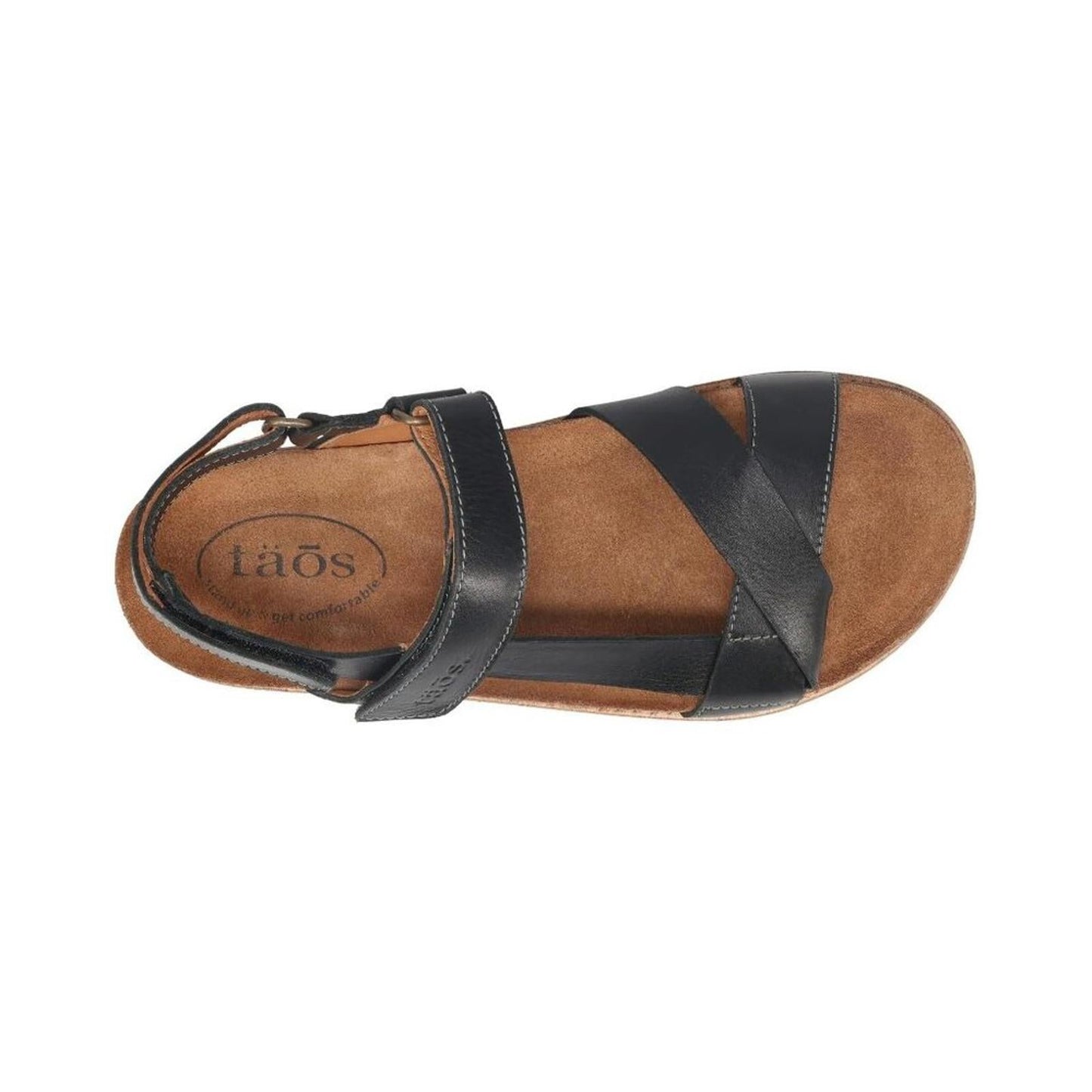 Sideways Black Leather Sandals