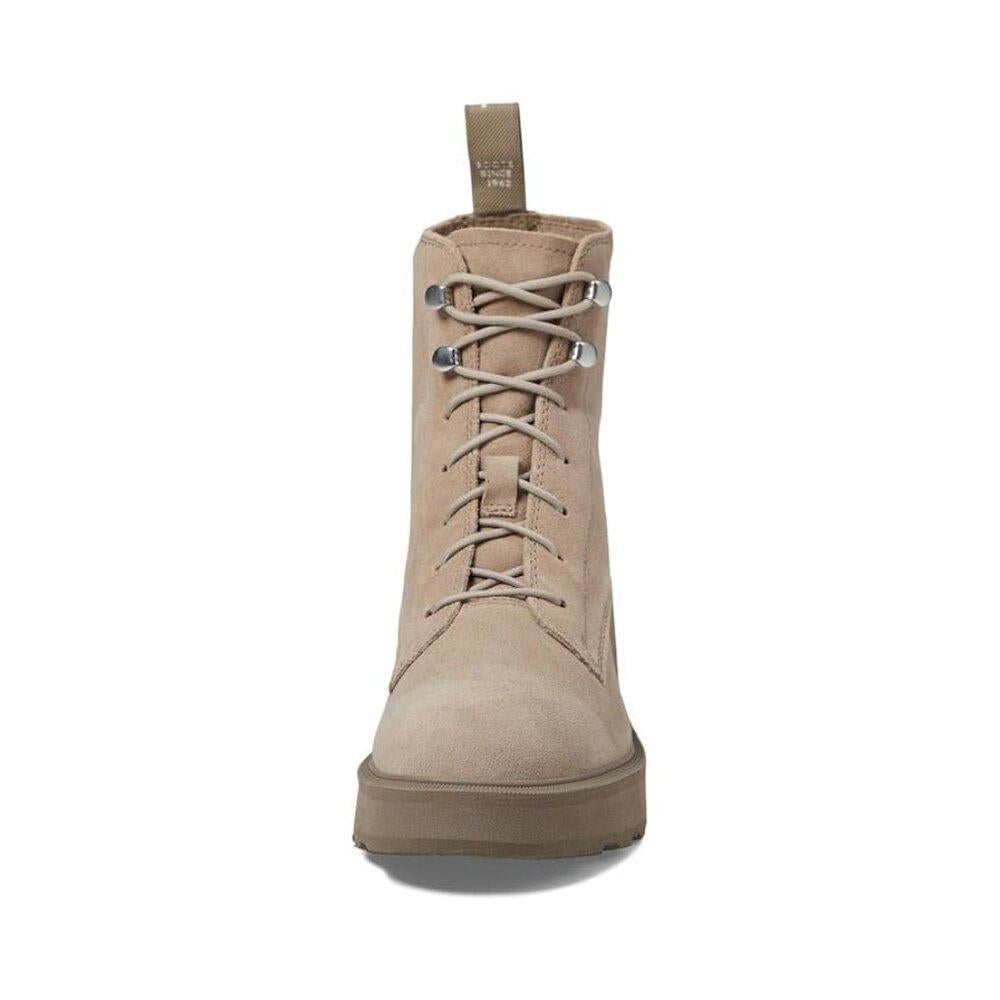 Hi Line Taupe Leather Lace Up Heeled Ankle Boots