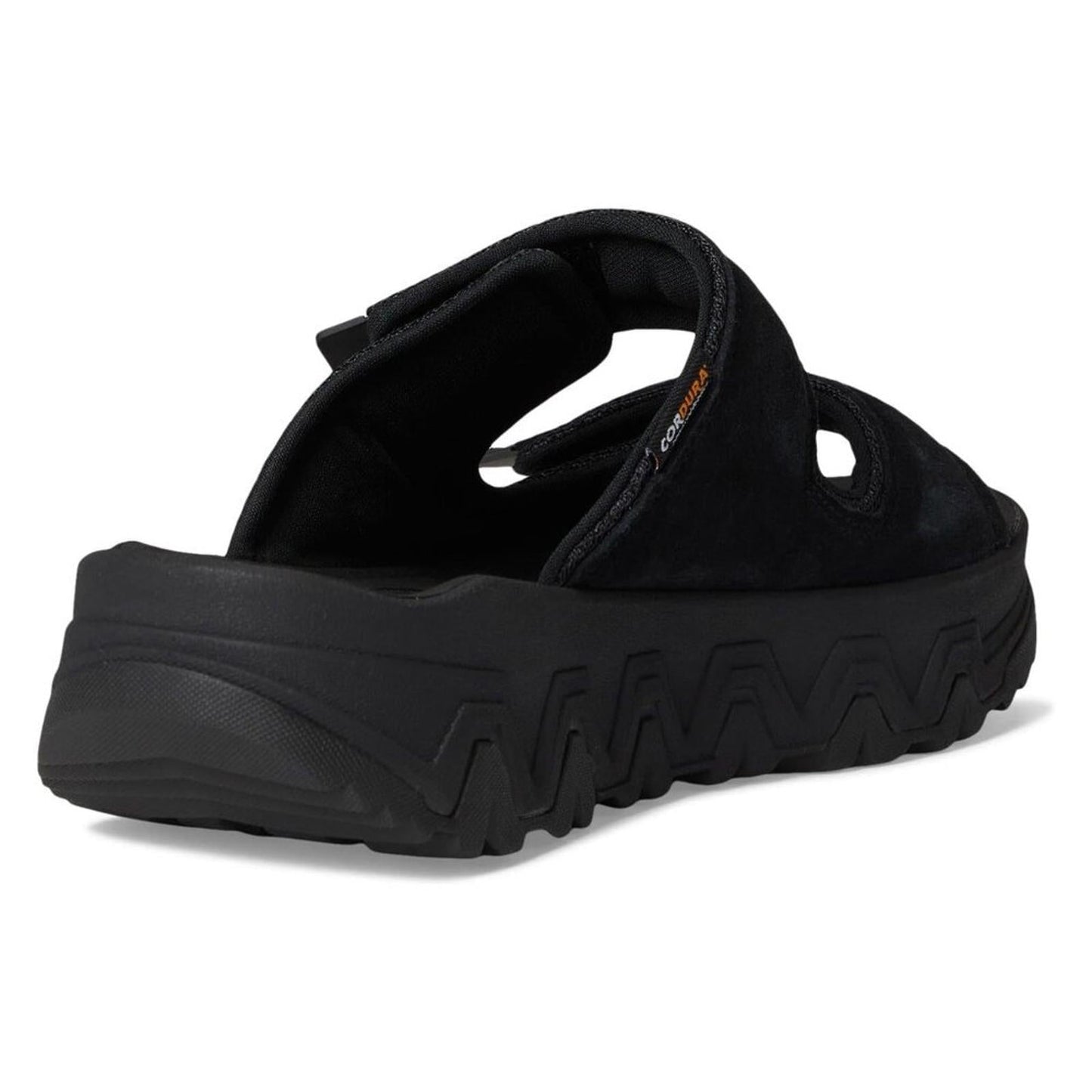 Cap Trail Black Leather Strap Slide Sandals