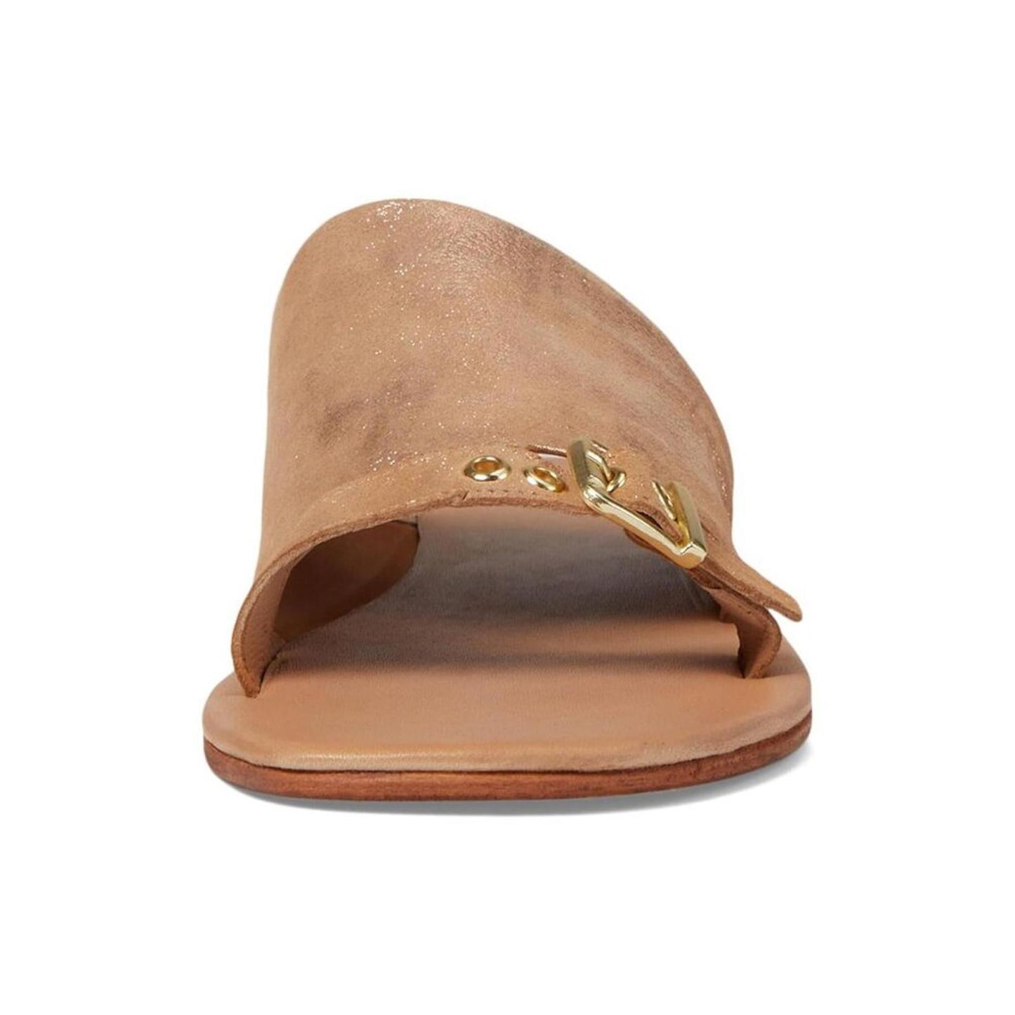 Mila Minimal Rose Tan Leather Slide Sandal