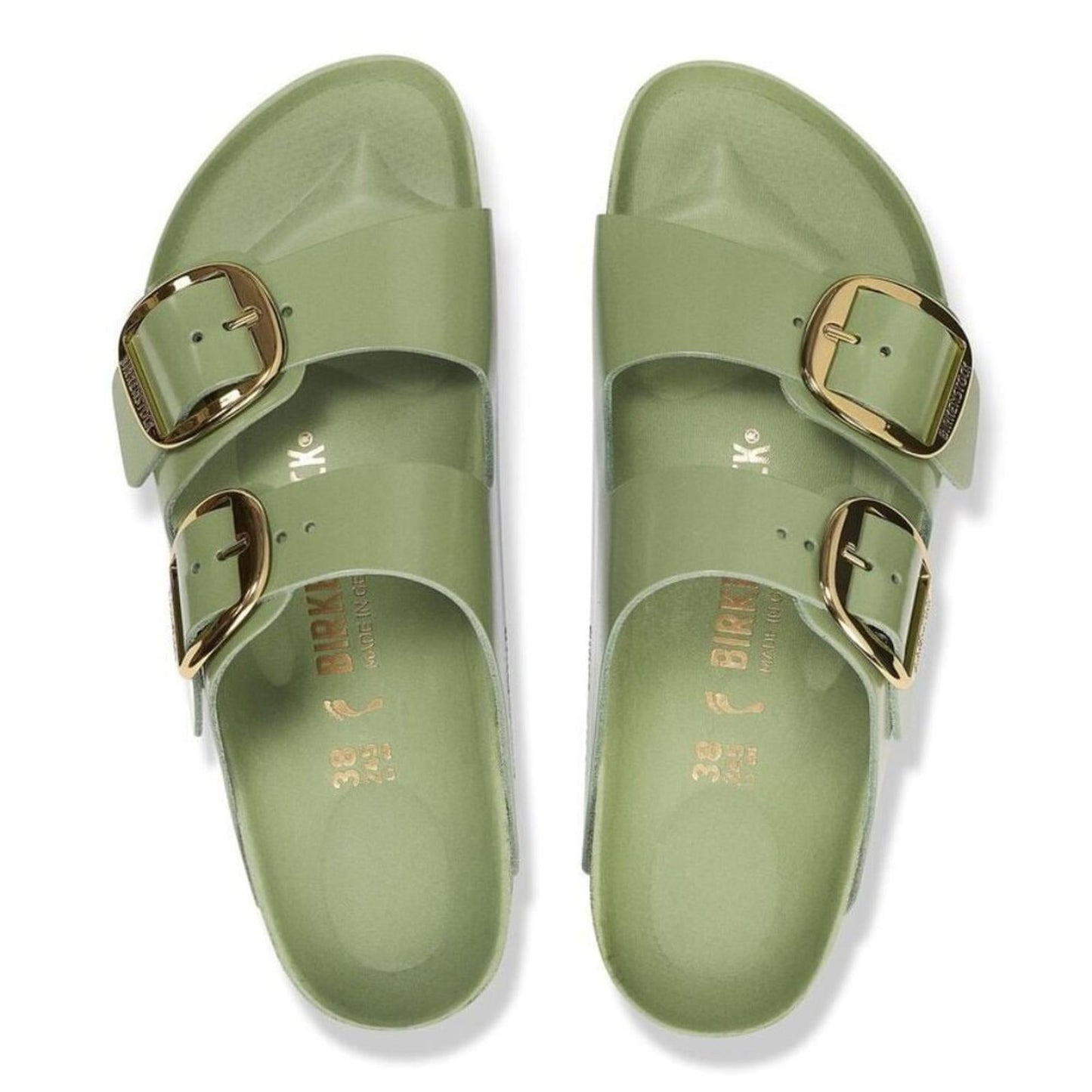 Arizona High Shine Green Tea Buckle Sandals