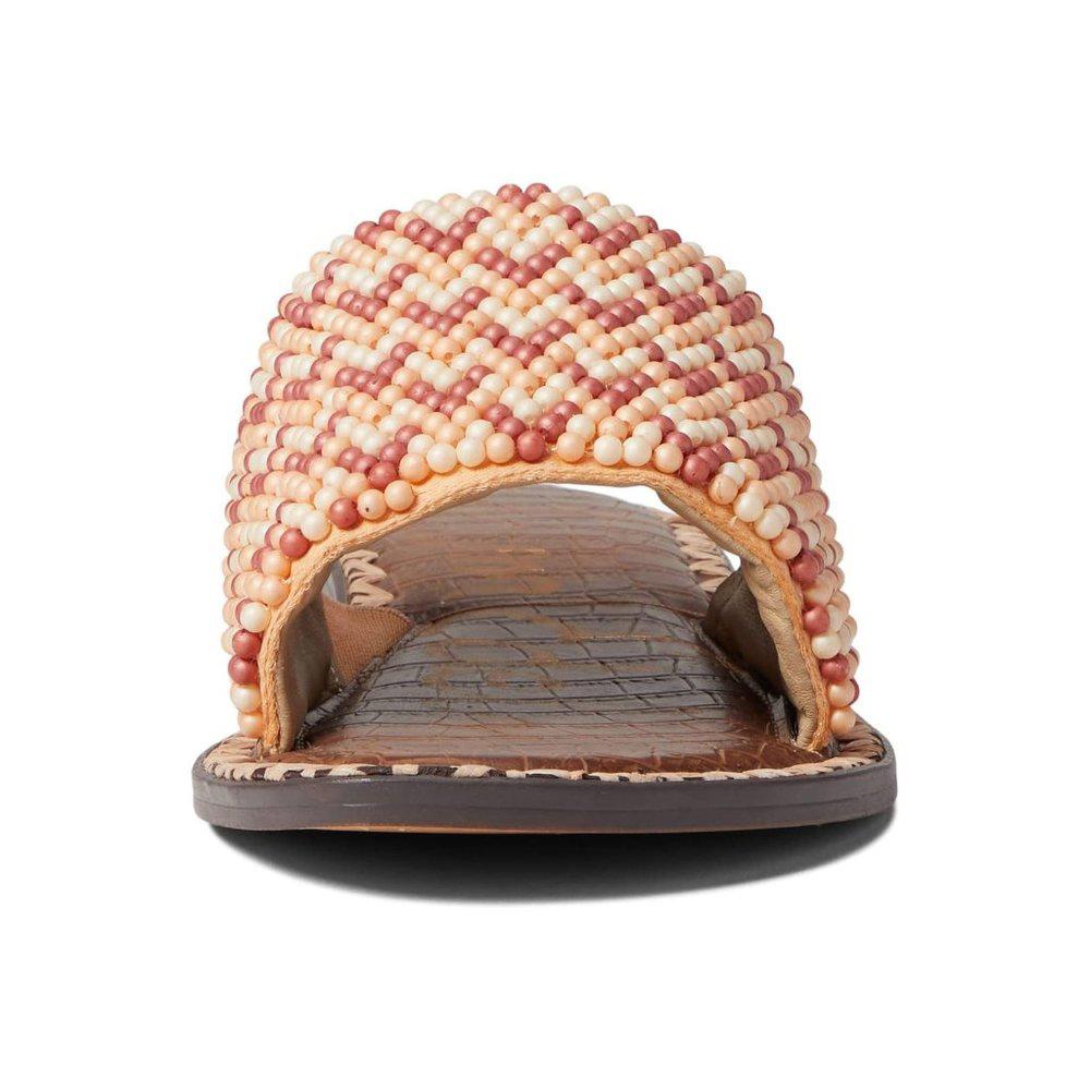Gunner Peach Beaded Leather Slides