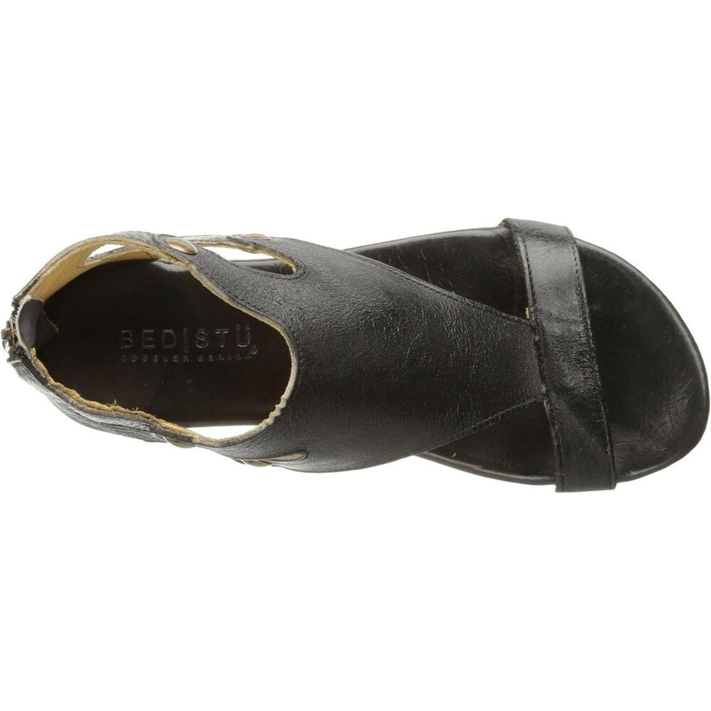 Soto Black Rustic Leather Sandals