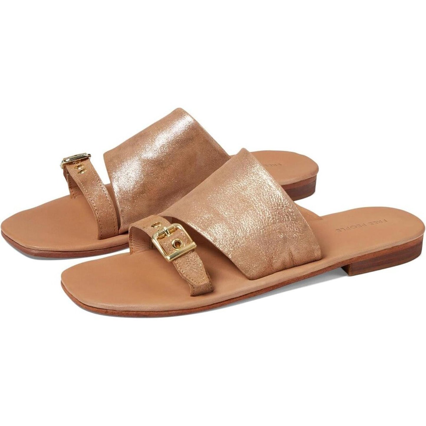 Mila Minimal Rose Tan Leather Slide Sandal