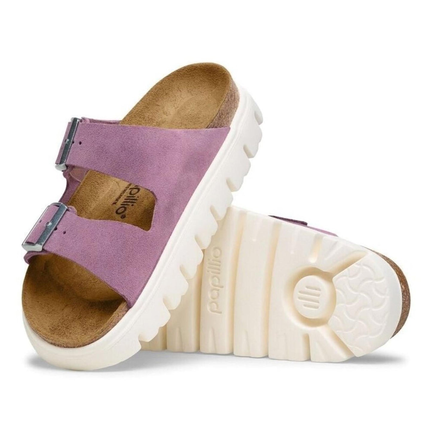 Arizona Chunky Mauve Suede Leather Sandals