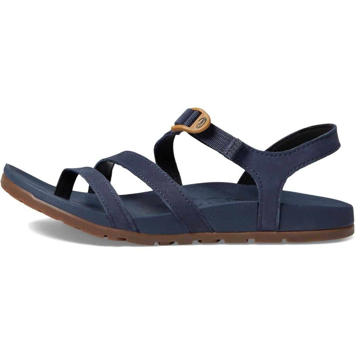 Lowdown Navy Leather Strappy Sandals