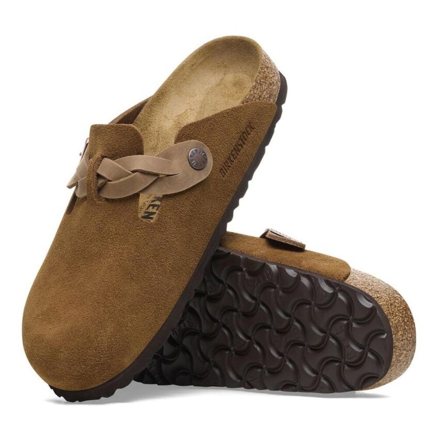 Boston Braided Mink Suede Leather Clogs