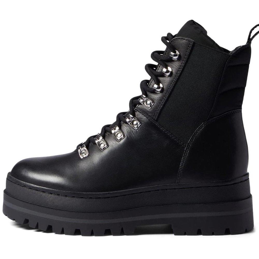 Plune Black Lace Up Leather Boots