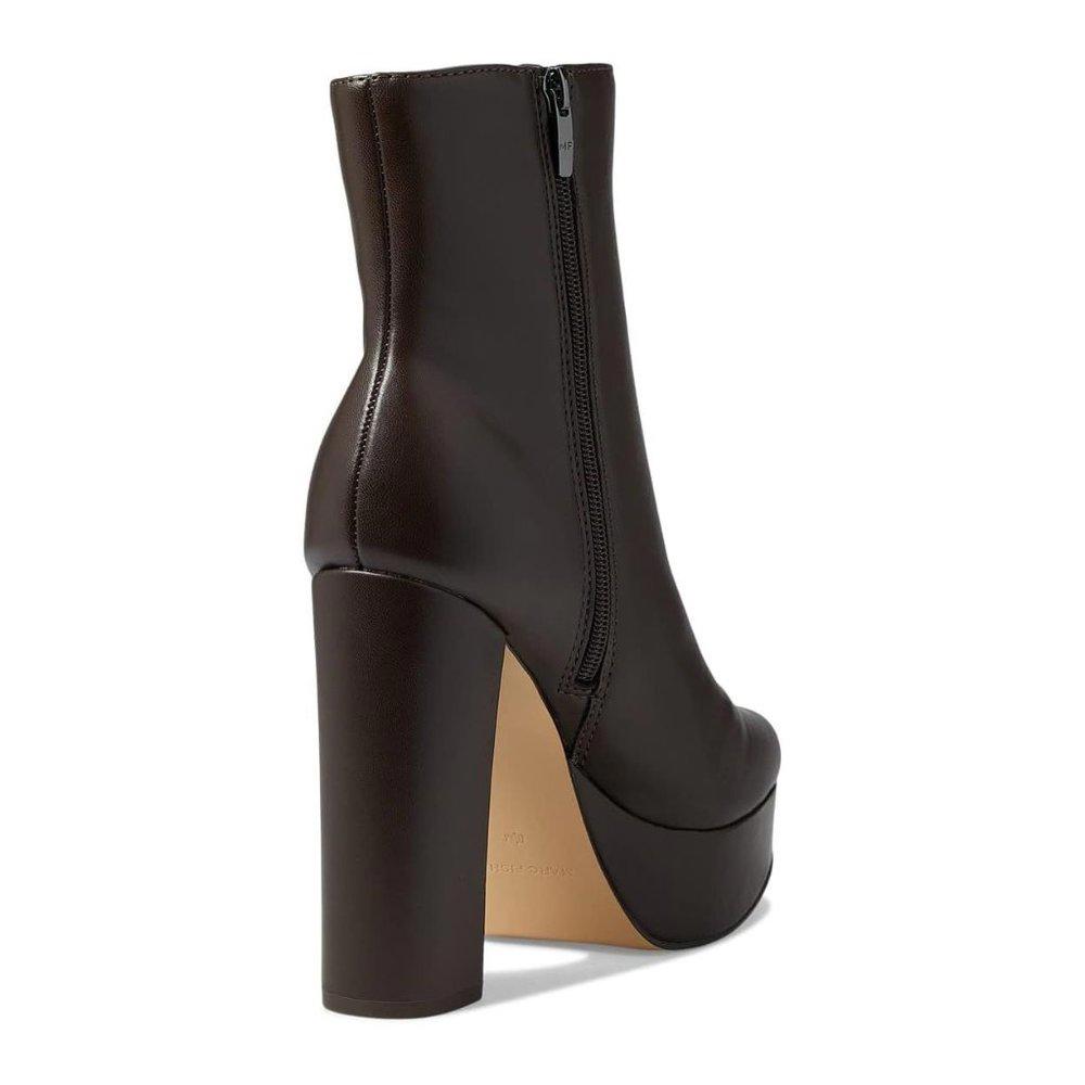 Rublia Brown Leather Heeled Ankle Booties