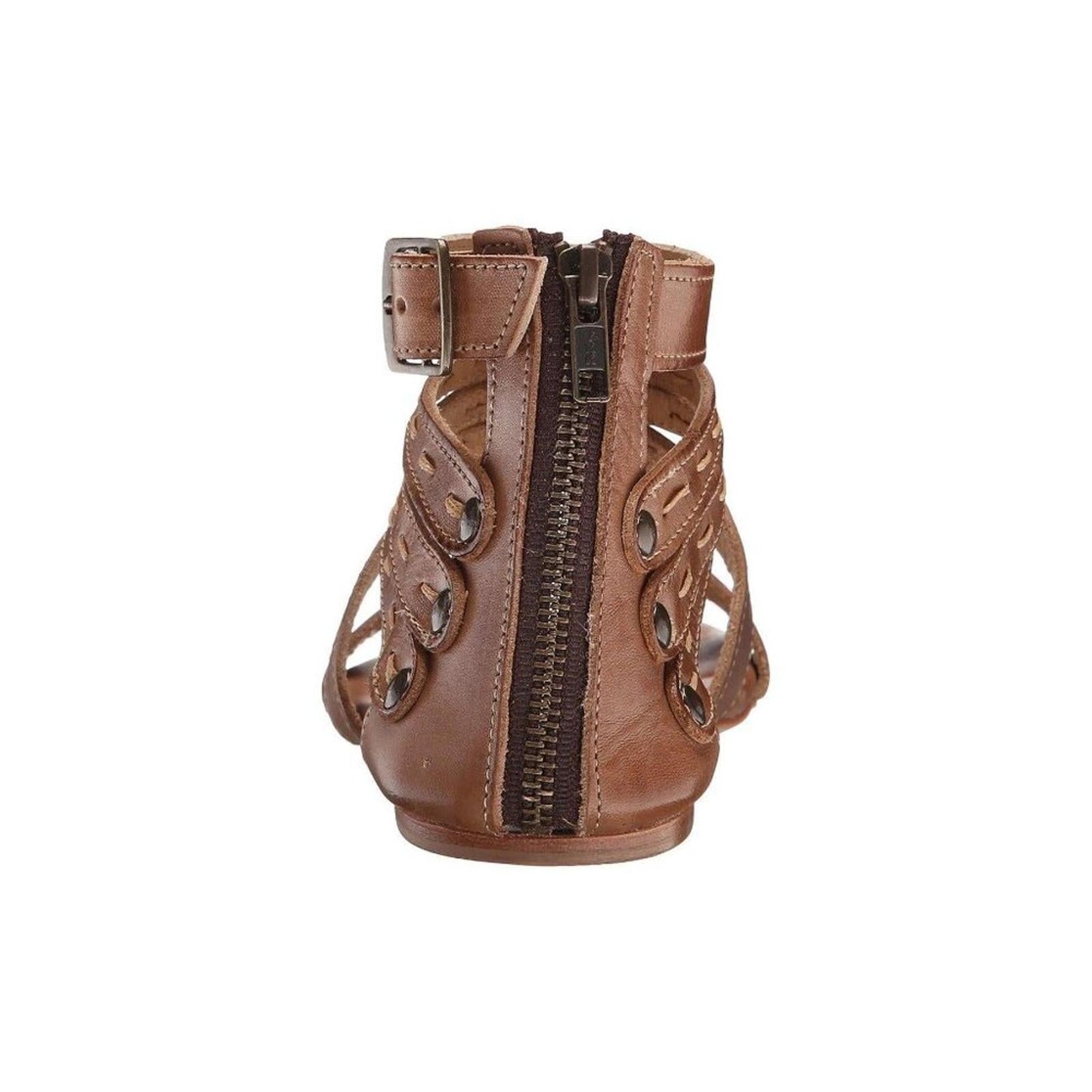 Artemis Tan Rustic Leather Strappy Flat Sandals