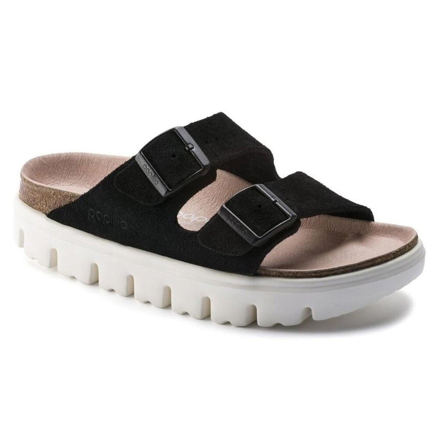 Arizona Chunky Black Suede Leather Sandals