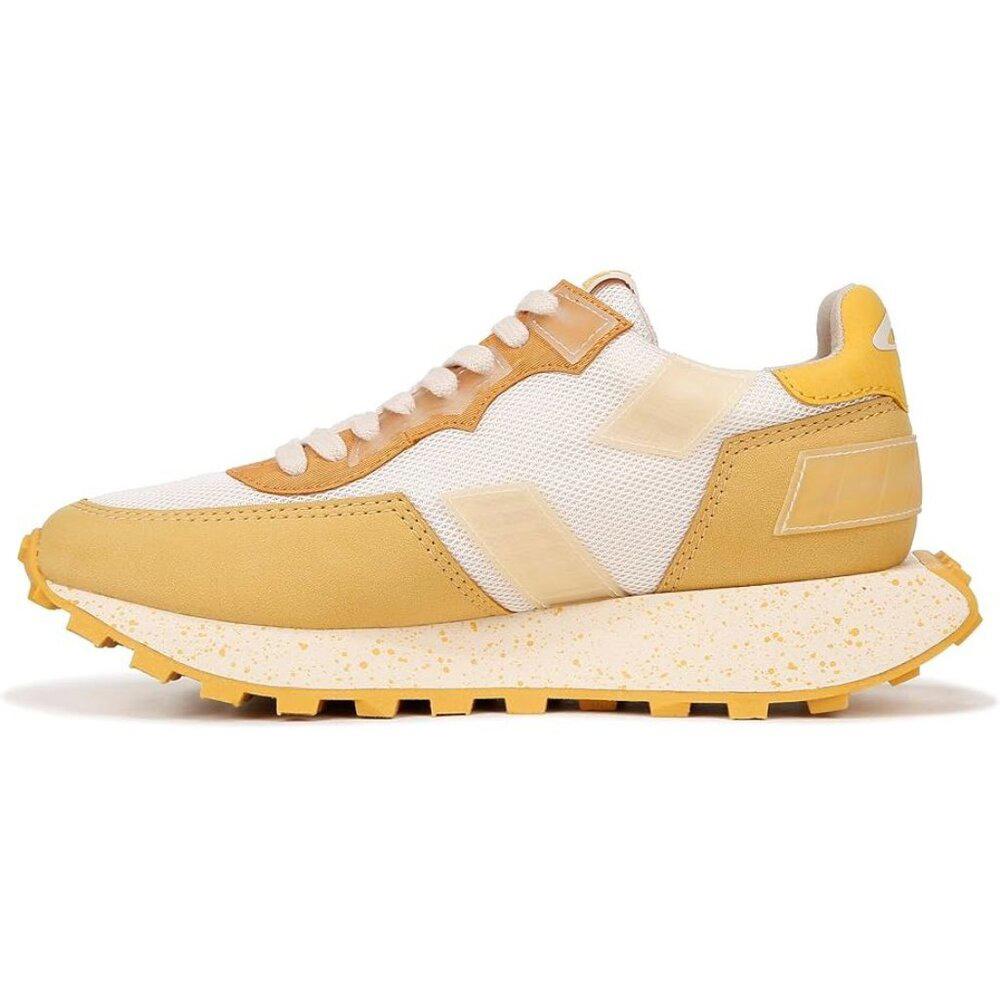 Devyn Yellow White Lace Up Sneakers