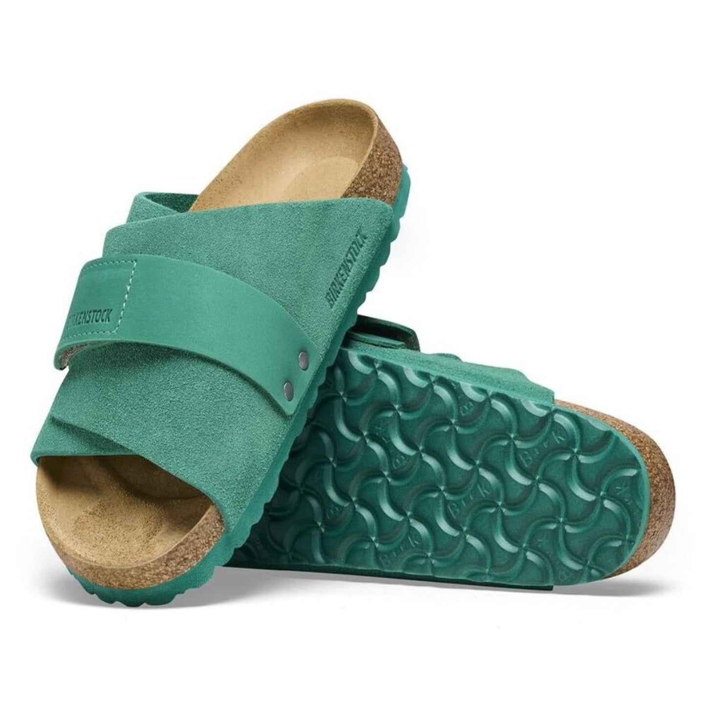Birkenstock Shoes Kyoto Green Nubuck Suede Leather Sandals