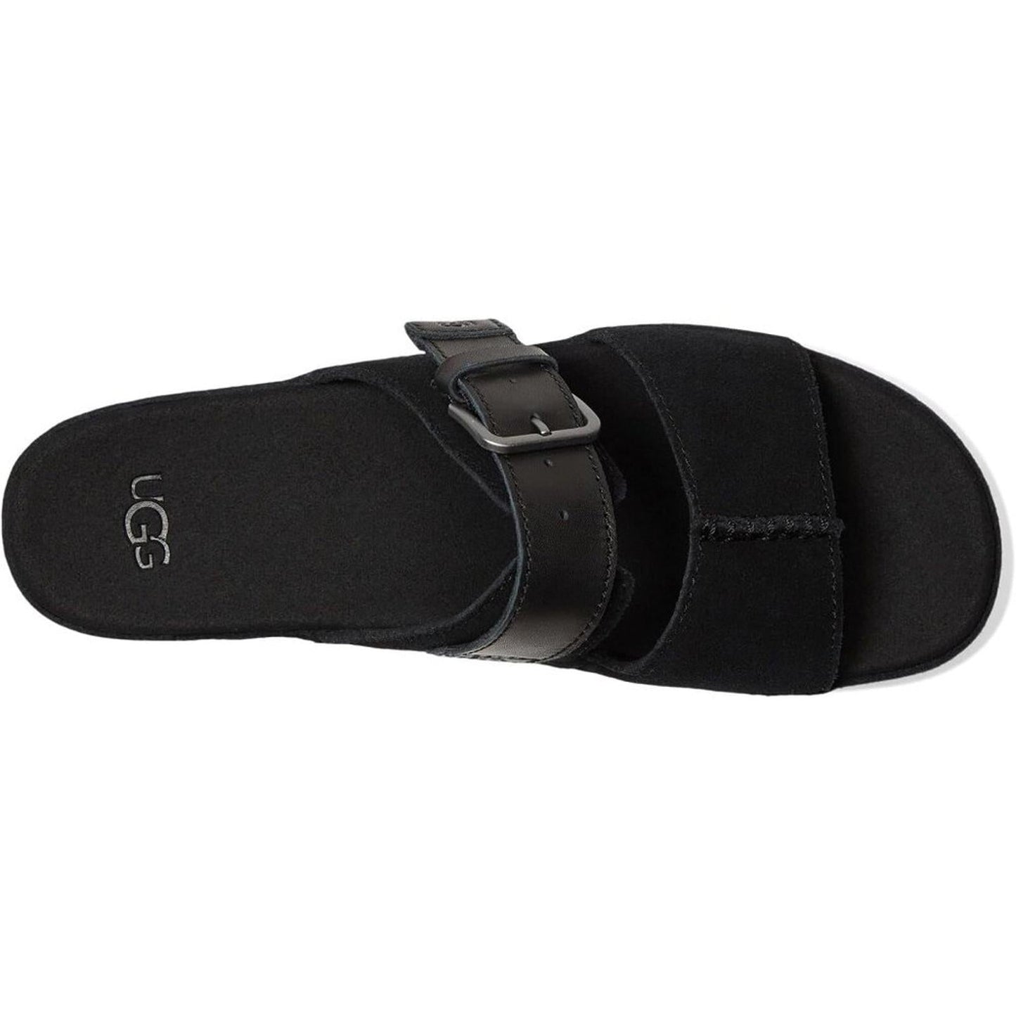 Aubrey Black Leather Platform Slide Sandals