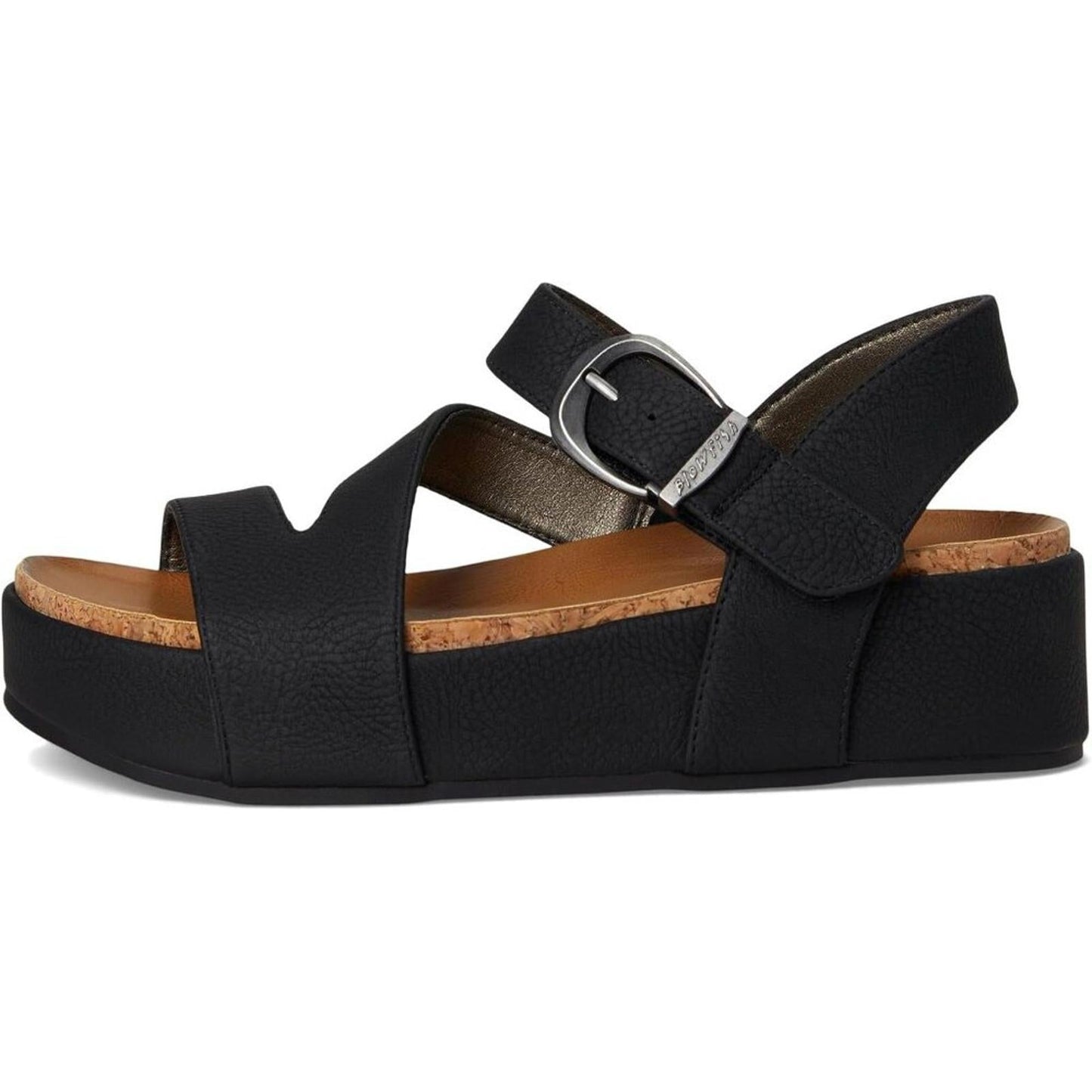 Isabel Black Faux Nubuck Platform Sandals
