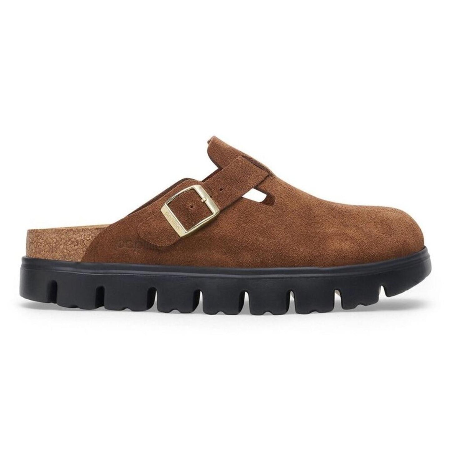 Papillio Boston Chunky Dark Tea Suede Leather Clogs