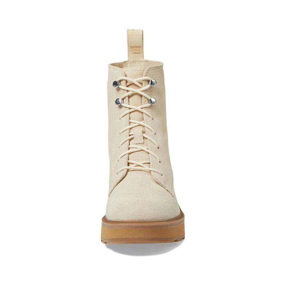 Hi Line Chalk Leather Lace Up Heeled Boots