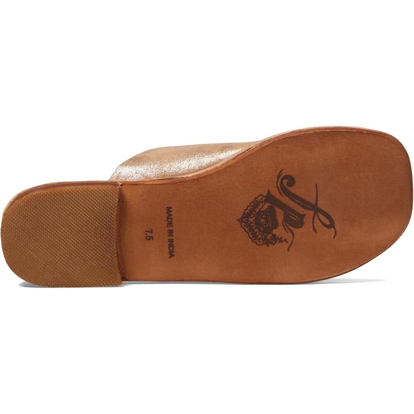 Mila Minimal Rose Tan Leather Slide Sandal