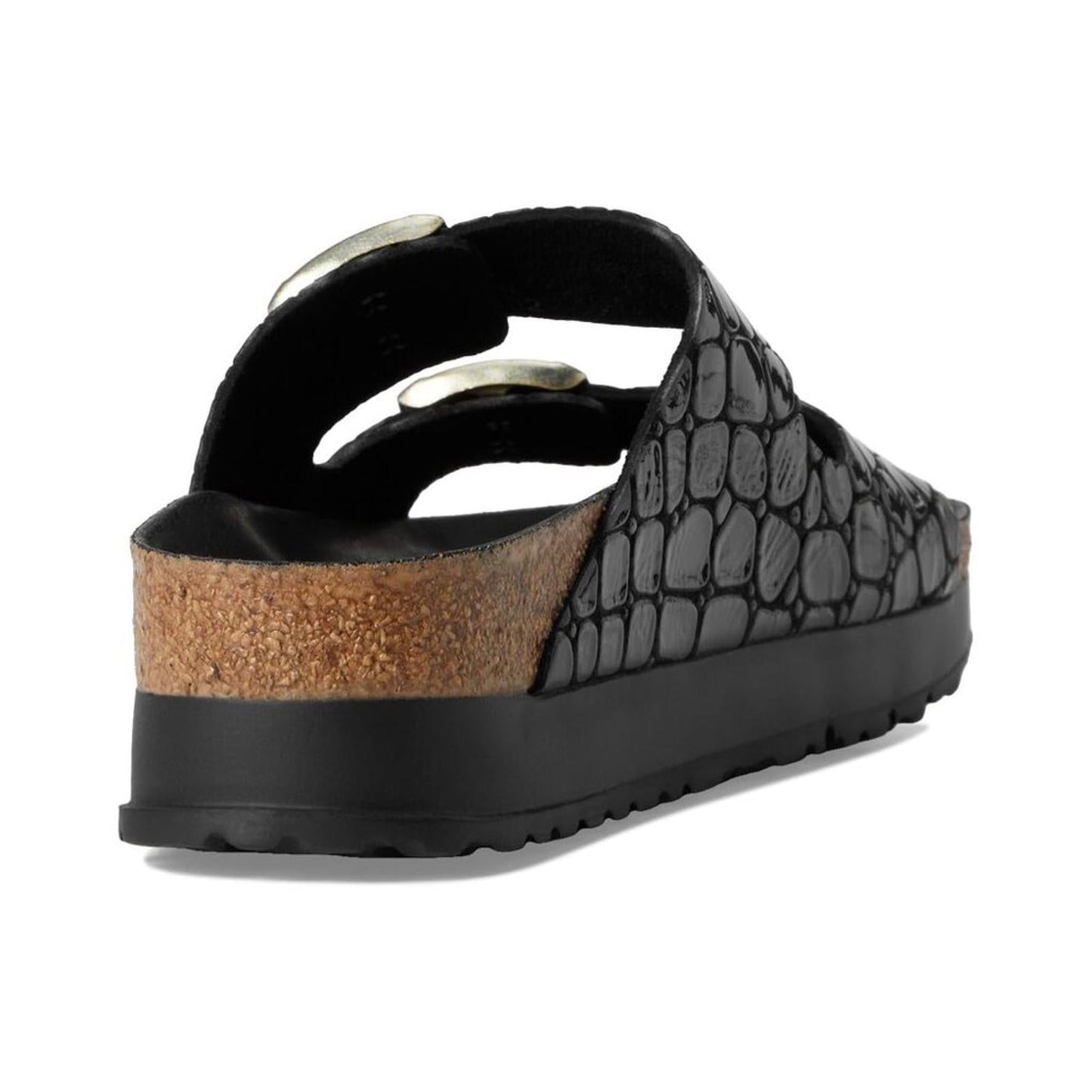Papillio Arizona Black Embossed Platform Sandals
