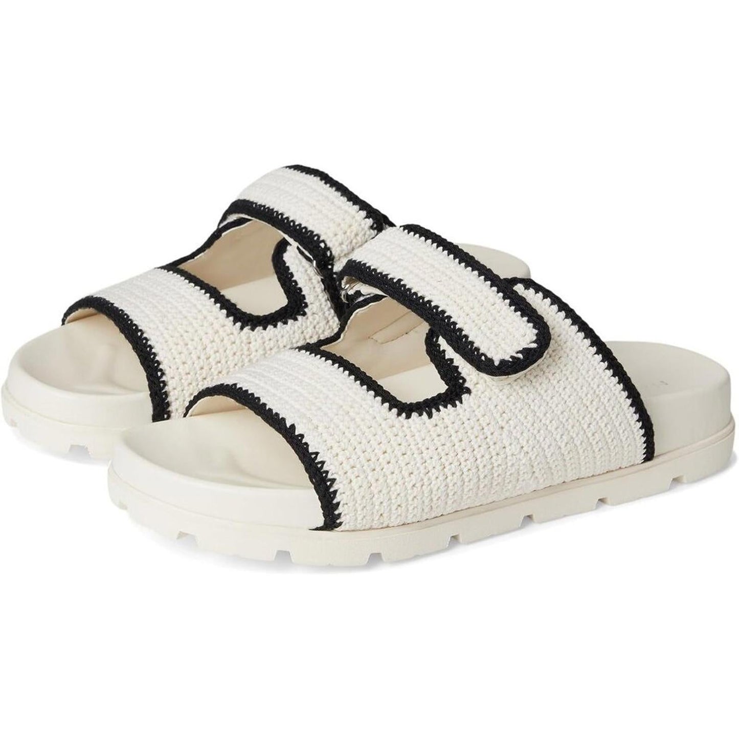 Brinleys Cream Multi Slide Sandals