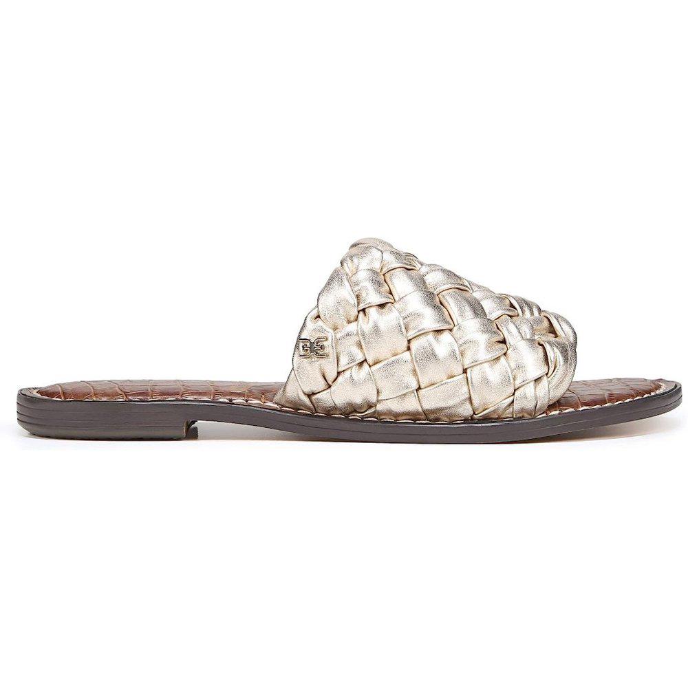Griffin Jute Metallic Woven Leather Flat Sandals