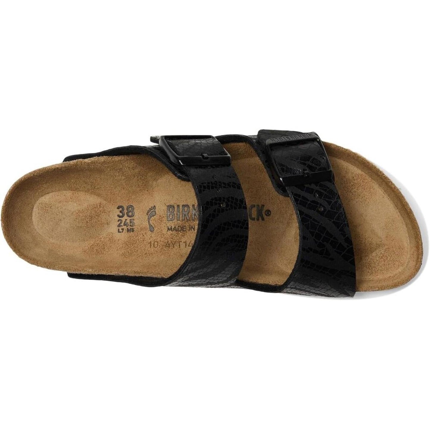 Arizona Black Silky Zebra Birko Flor Sandals