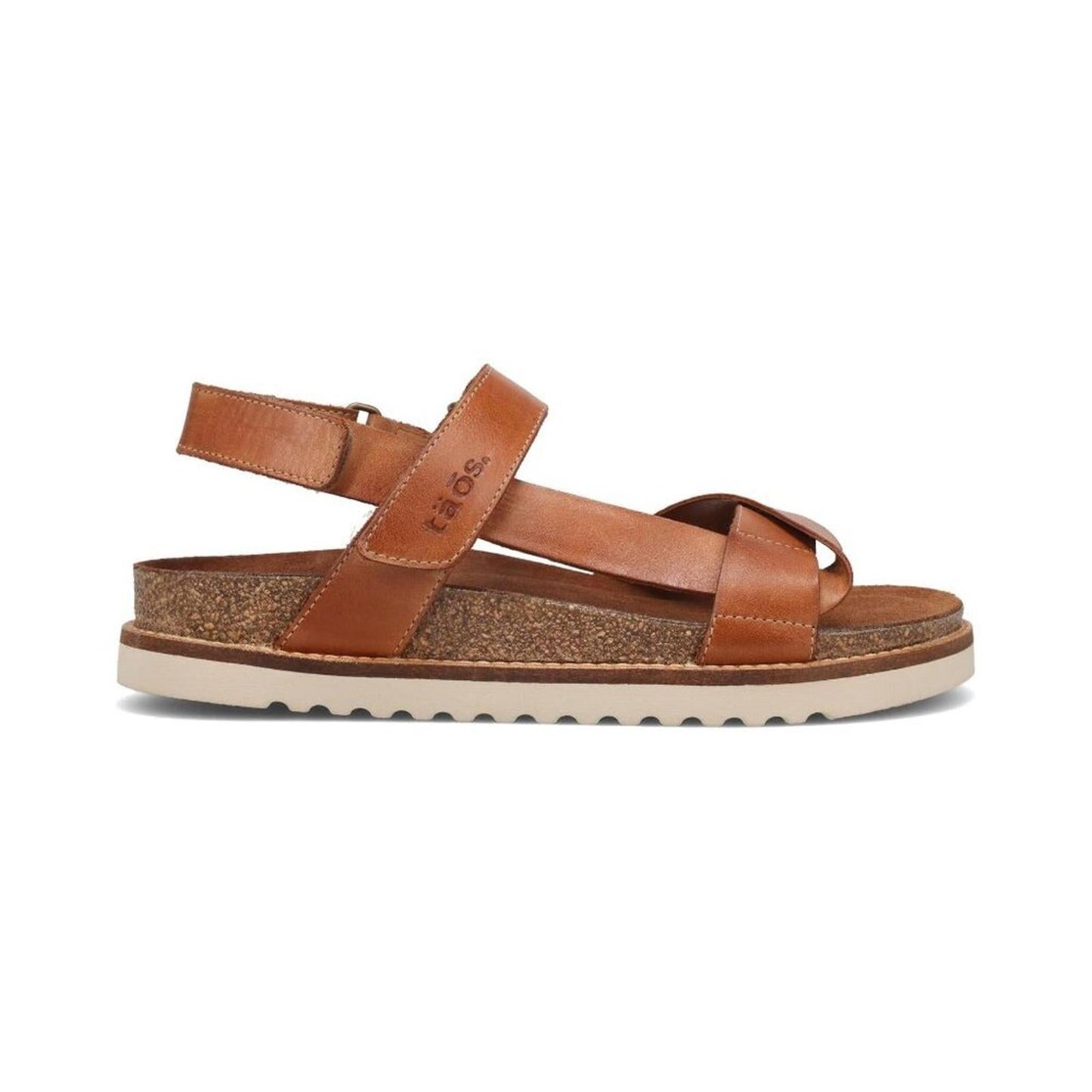 Sideways Caramel Leather Sandals