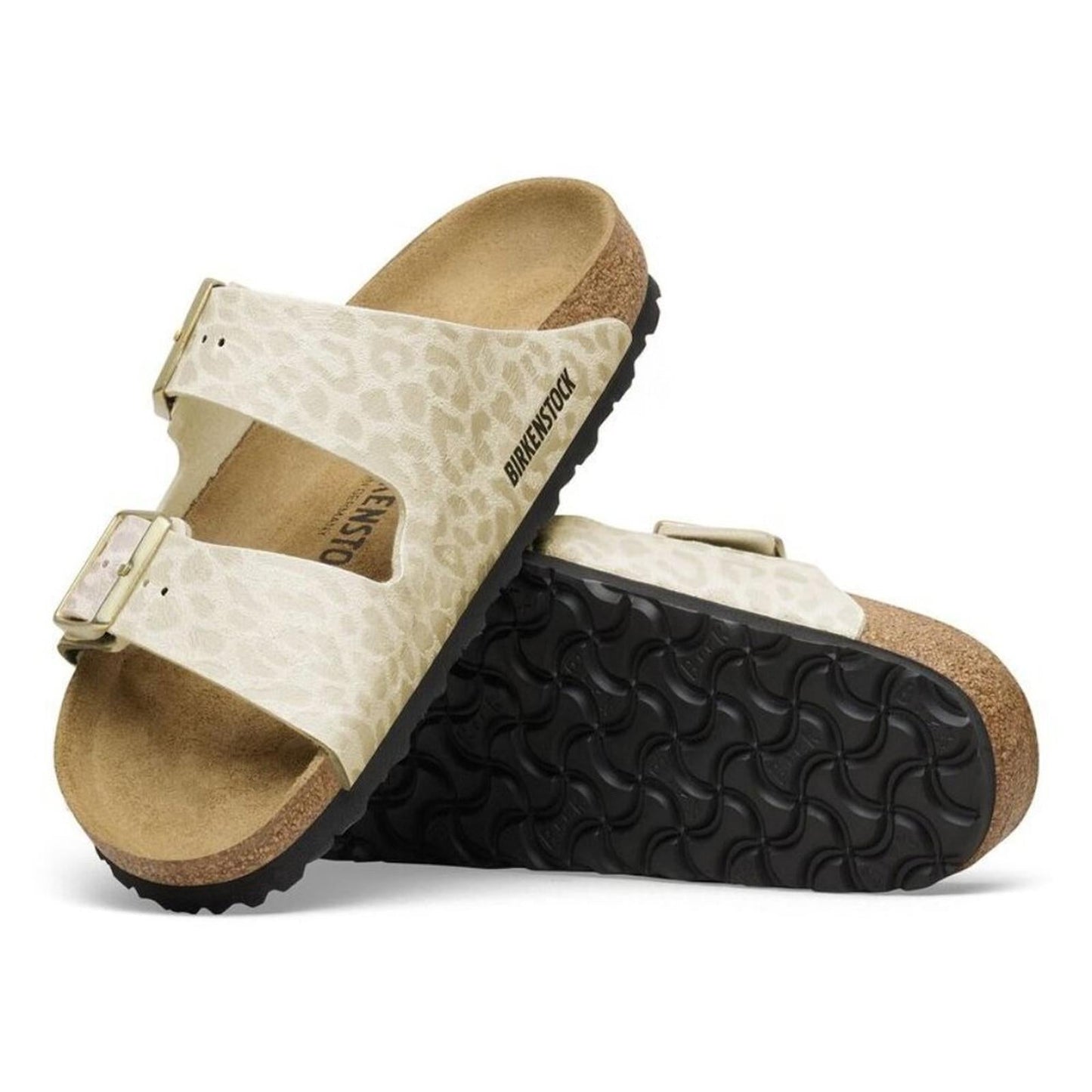 Arizona Eggshell Animal Print Buckle Sandals