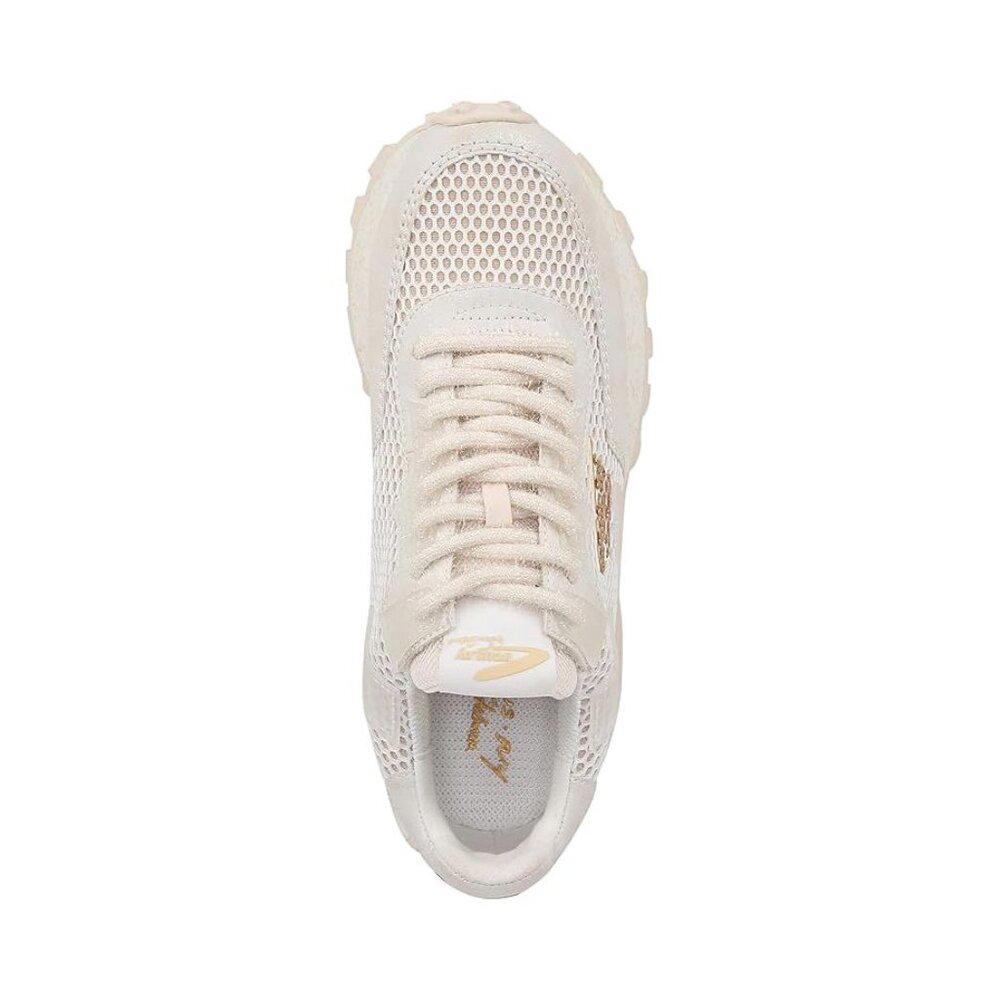 Devyn White Cream Lace Up Sneakers
