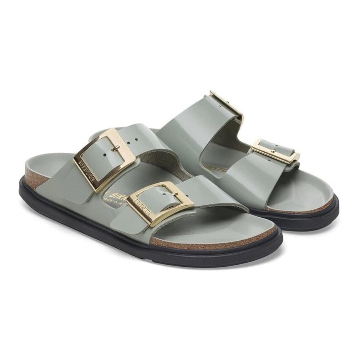 Arizona Droplet Buckle High Shine Pure Sage Sandals