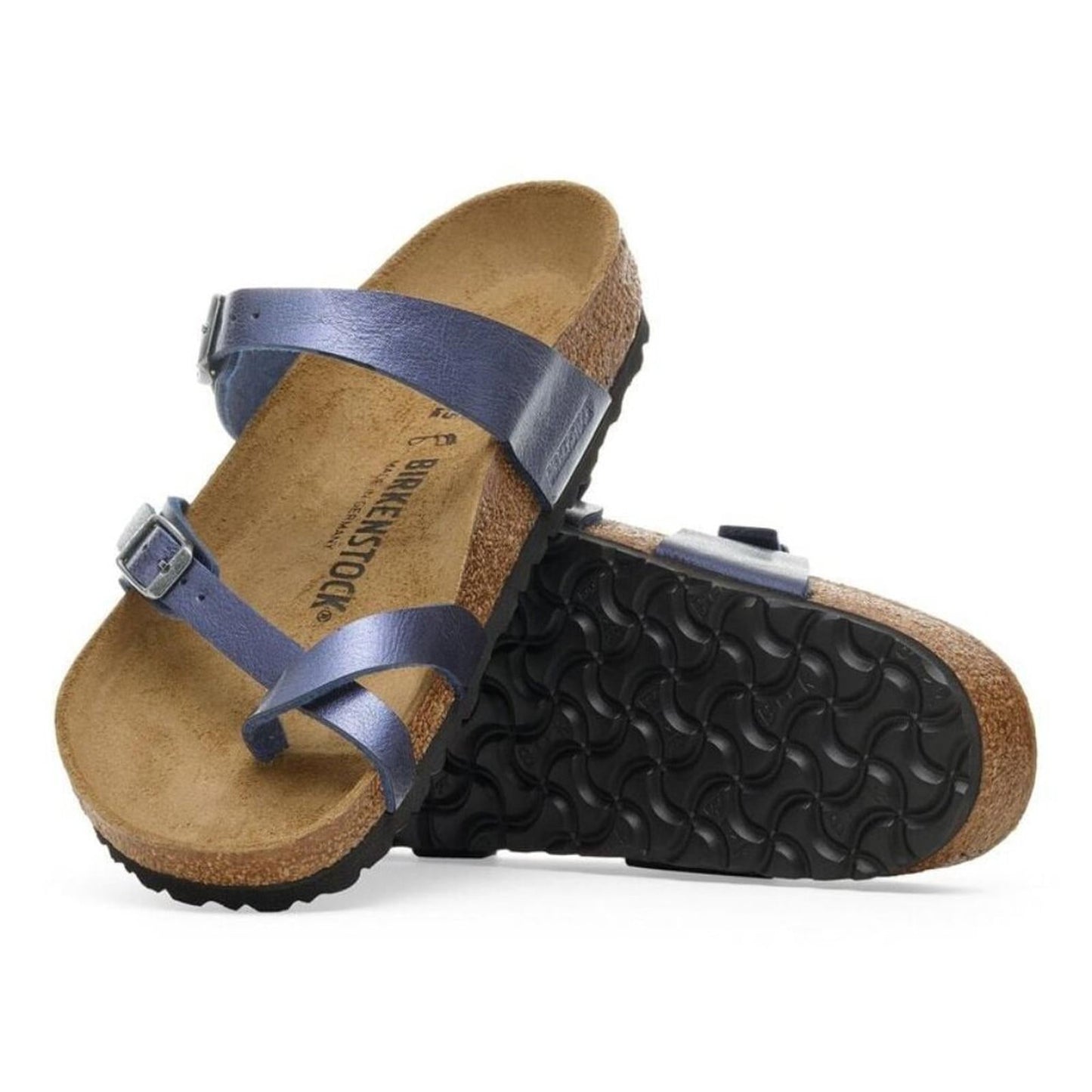 Mayari Graceful Midnight Blue Birko Flor Sandals