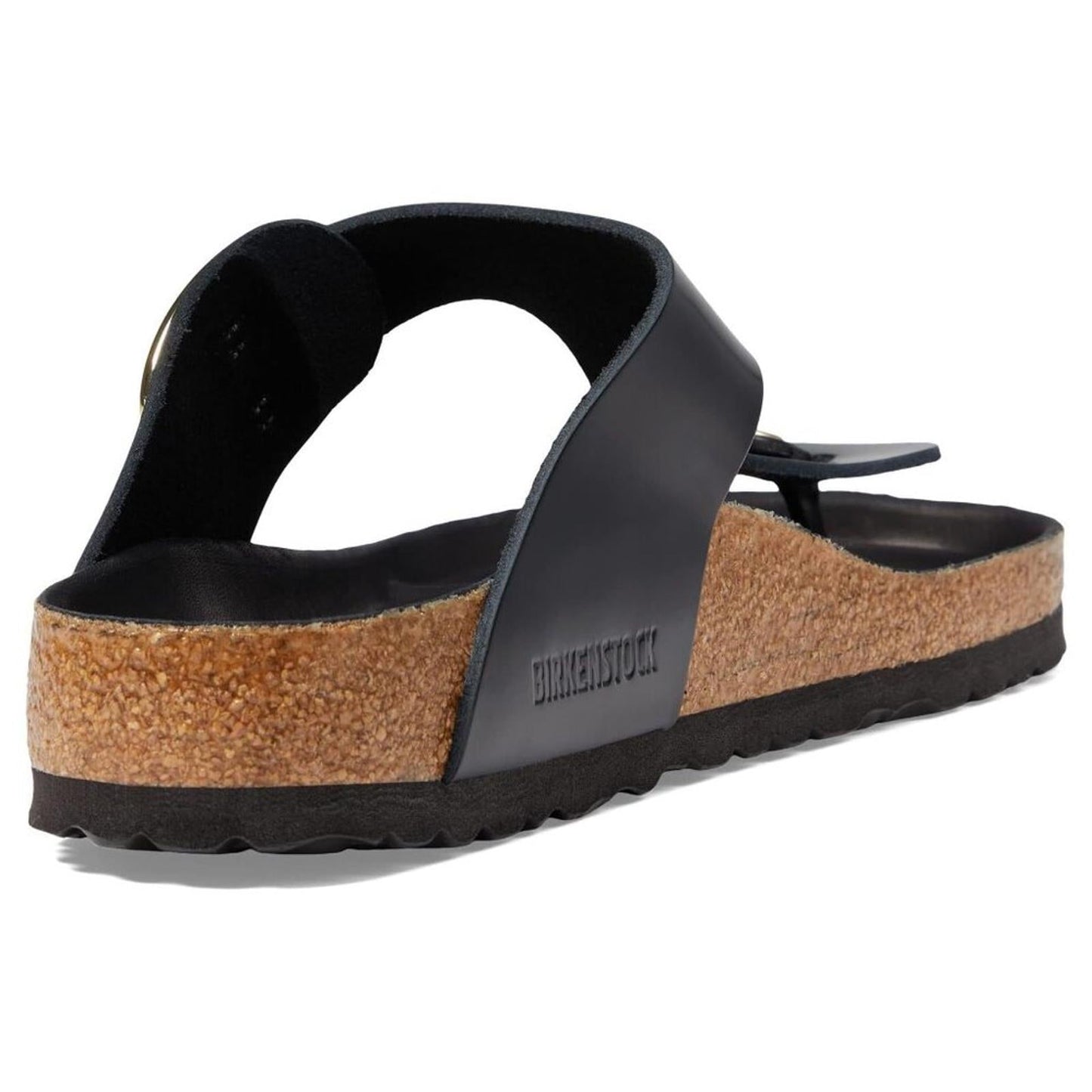 Gizeh Black Big Buckle High Shine Sandals