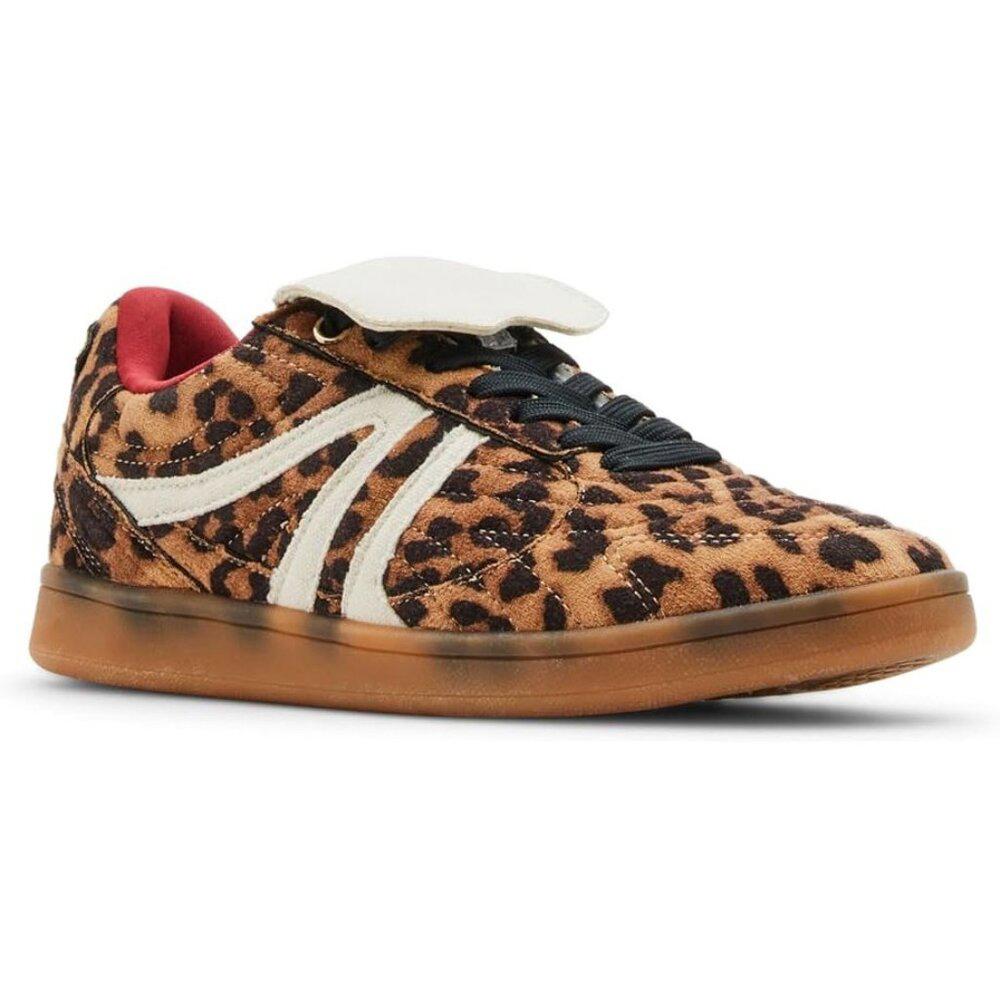 Madrid Tan Leopard Lace Up Sneakers