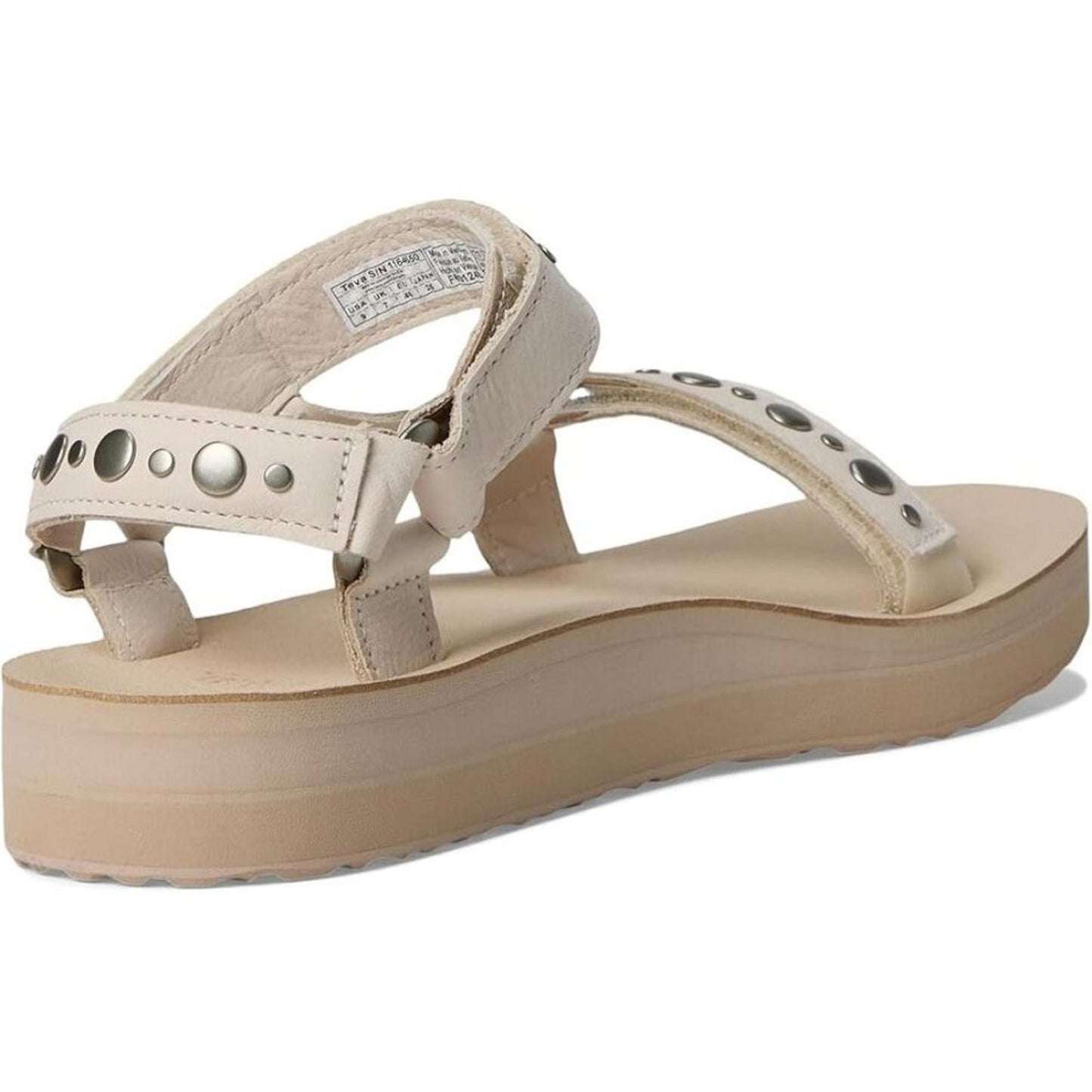 Midform Universal Coconut White Pepper Studded Strap Sandals