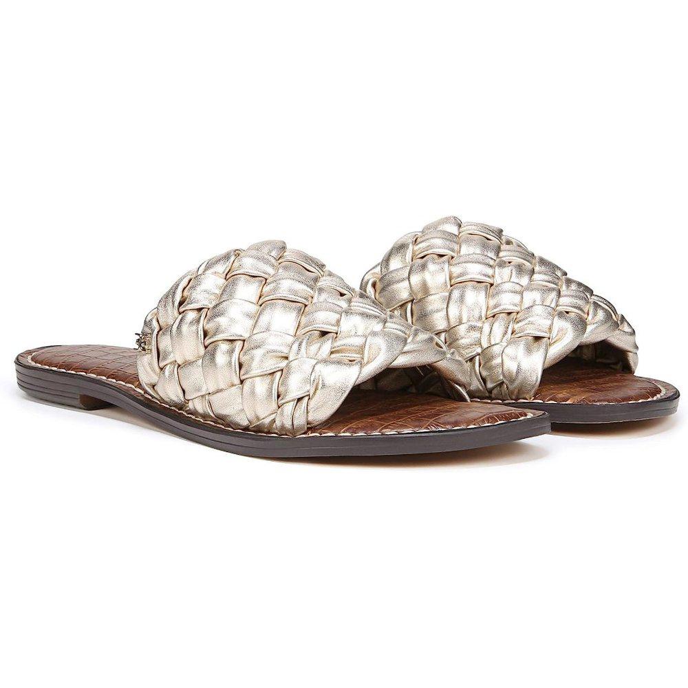 Griffin Jute Metallic Woven Leather Flat Sandals