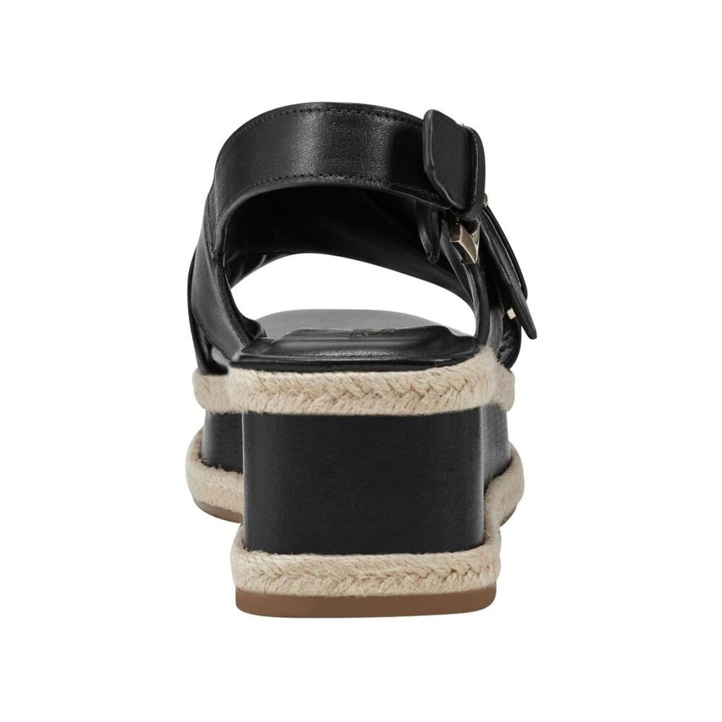 Renda Black Leather Platform Sandals