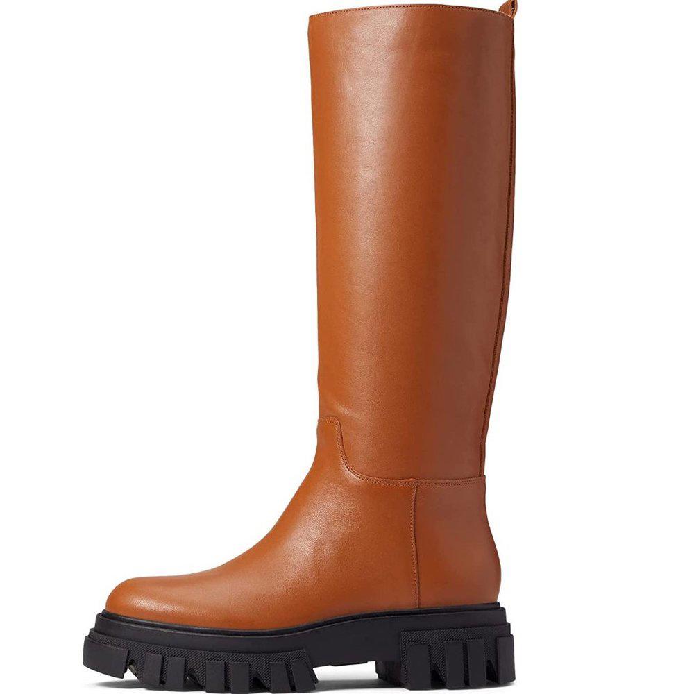 Malena Leather Knee High Booties