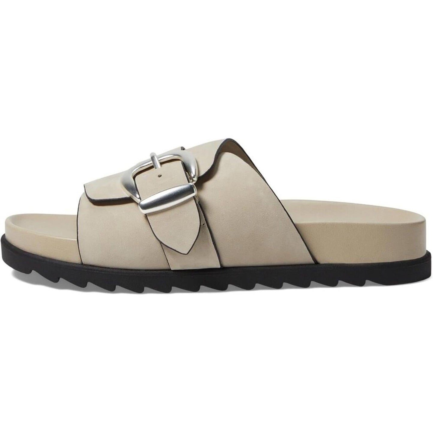 Hattie Sand Leather Buckled Slide Sandals