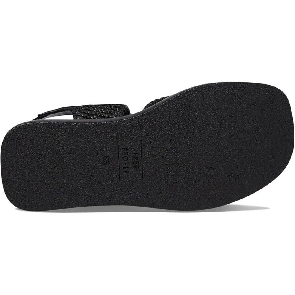 Free People Sandals Mandi Black Woven Platform Shoes