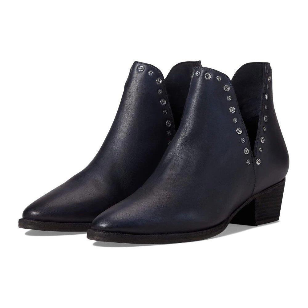 Charm Black Leather Booties